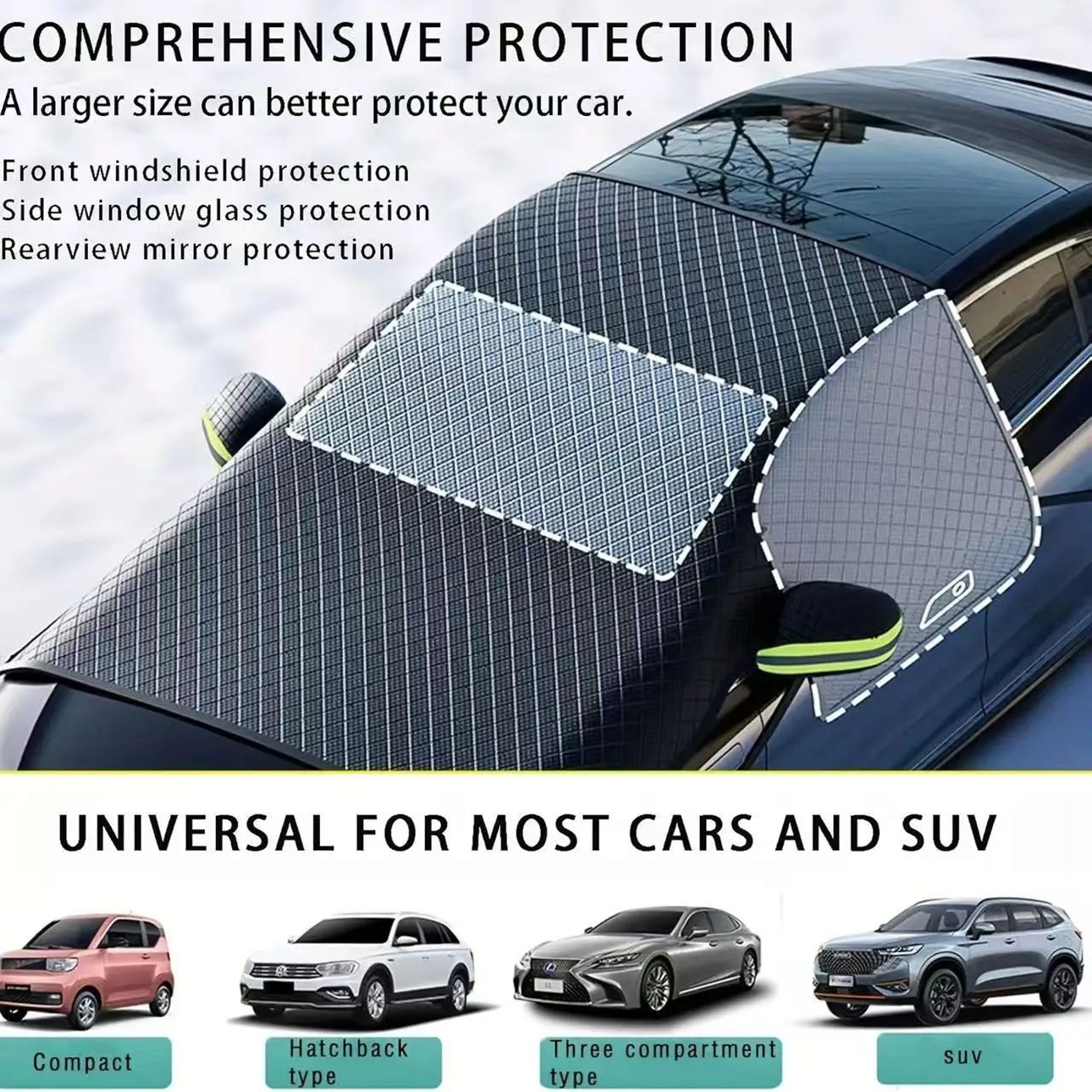 Magnetic Aluminum Car Snow  Sun Shield Cover 1