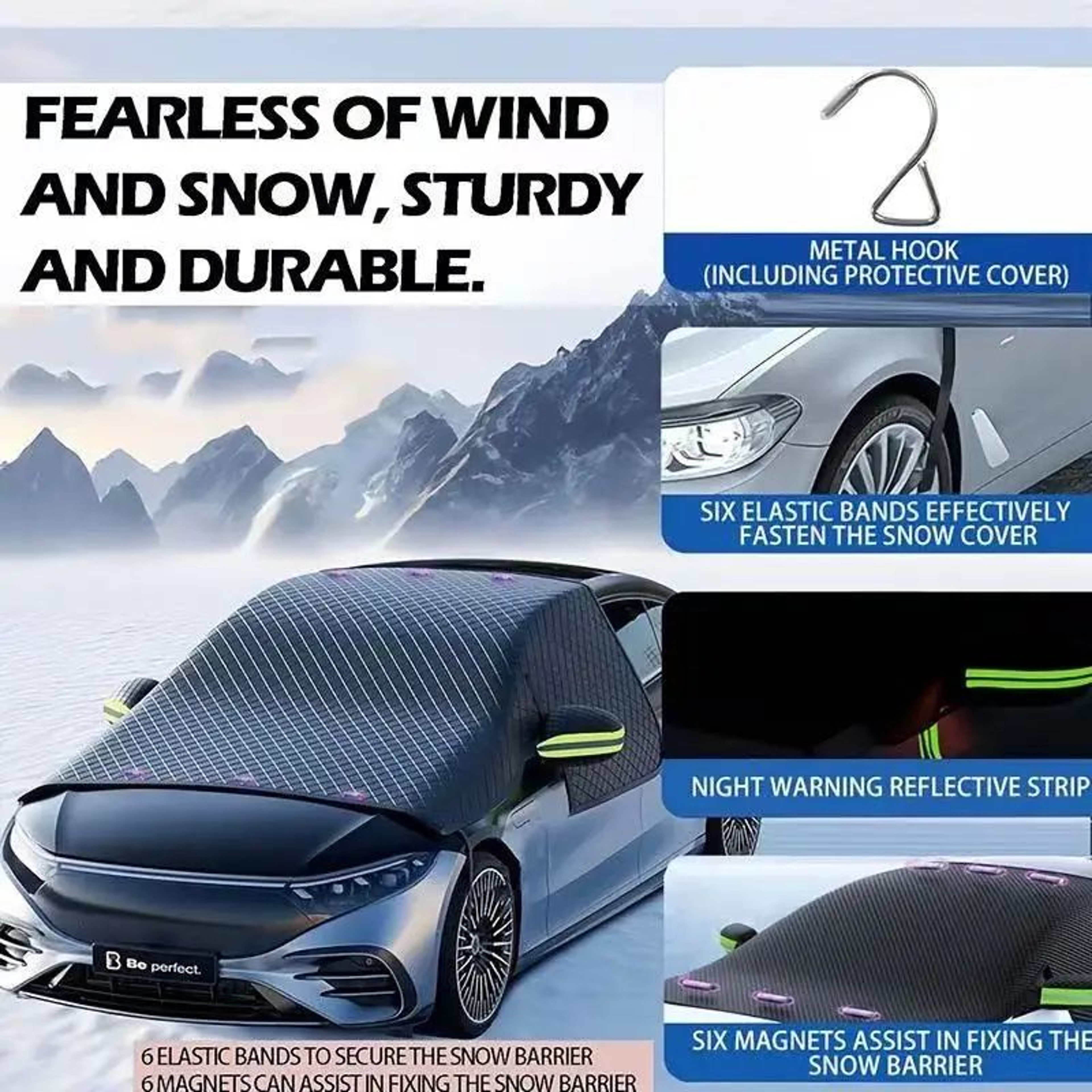 Magnetic Aluminum Car Snow  Sun Shield Cover 2