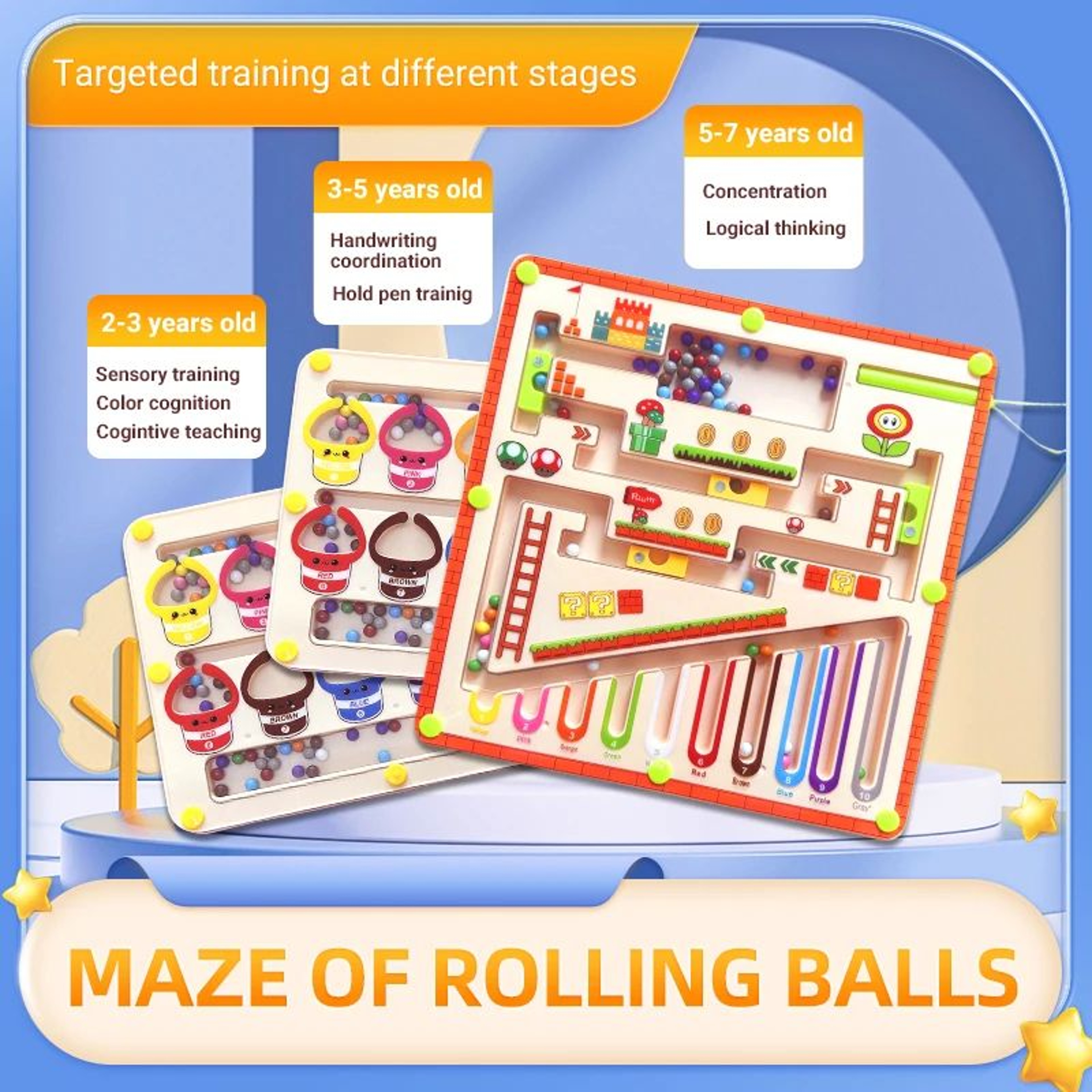 Magnetic Maze Toy With Stylus For Toddlers  Montessori Learning Board For Focus  Logic 1