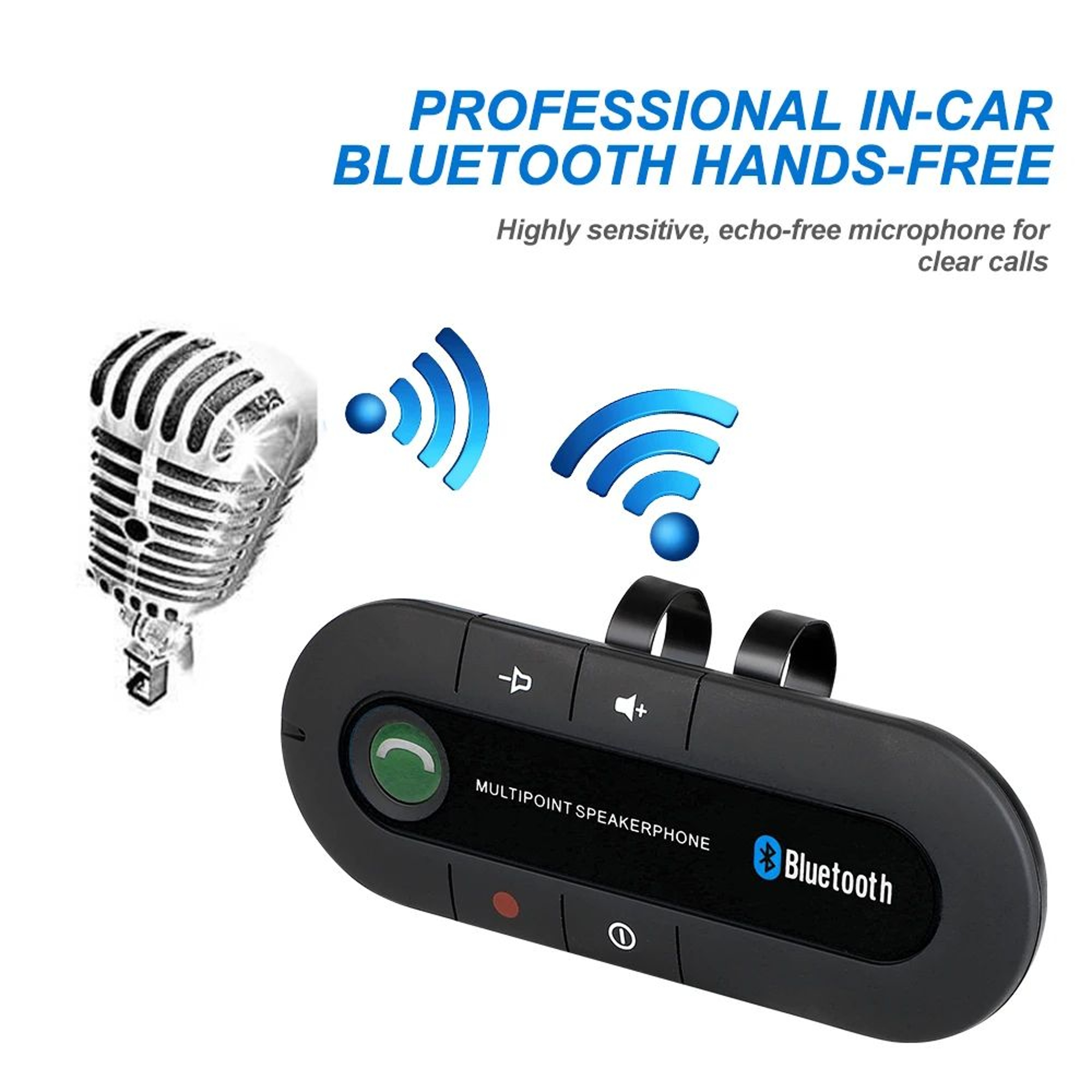 Premium Sun Visor Bluetooth Car Speaker HandsFree Kit  Wireless Audio Receiver  Speakerphone For Sa 4