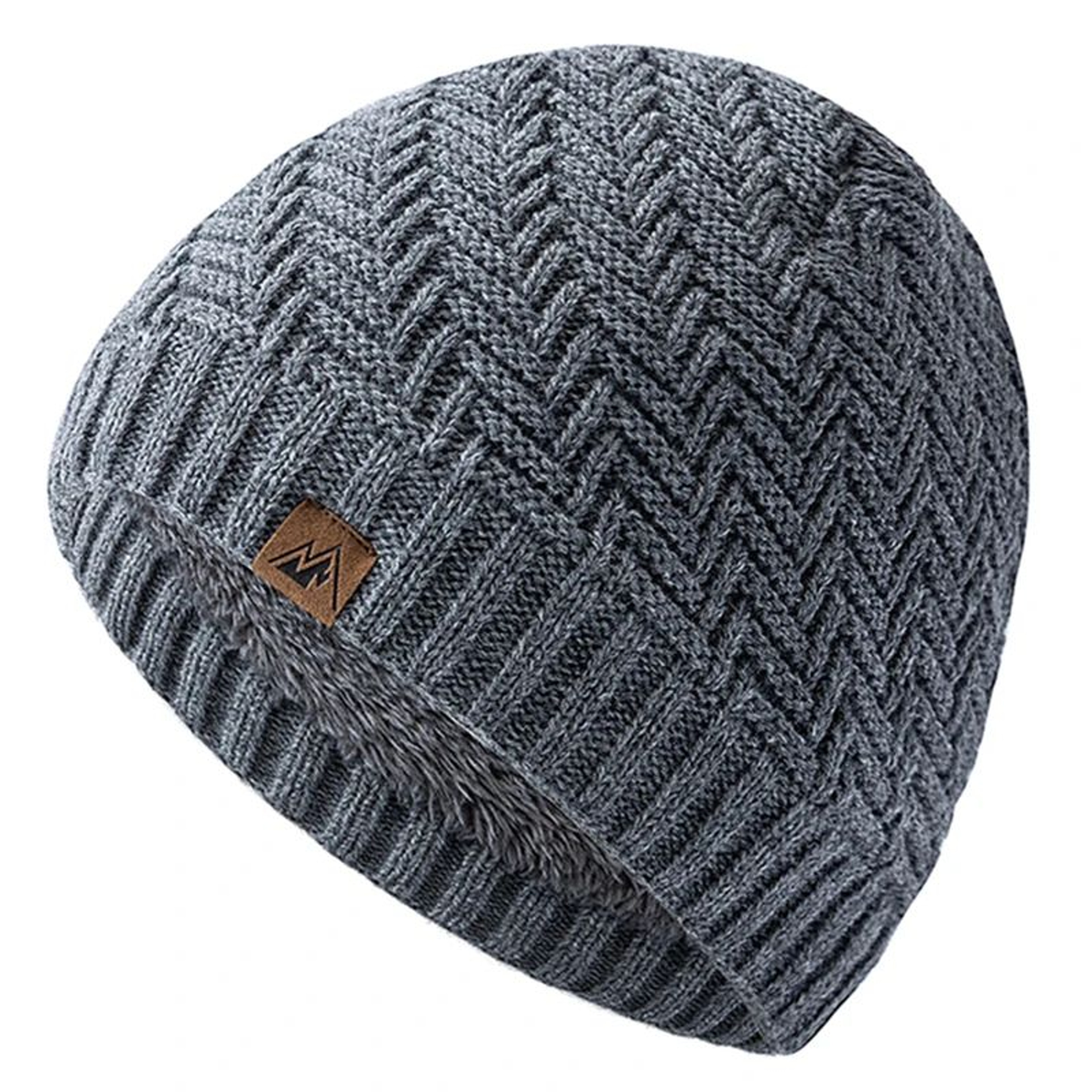 Premium Unisex Fur Lined Beanie Hat  Cozy Outdoor Winter Knit Cap For Men  Women 8