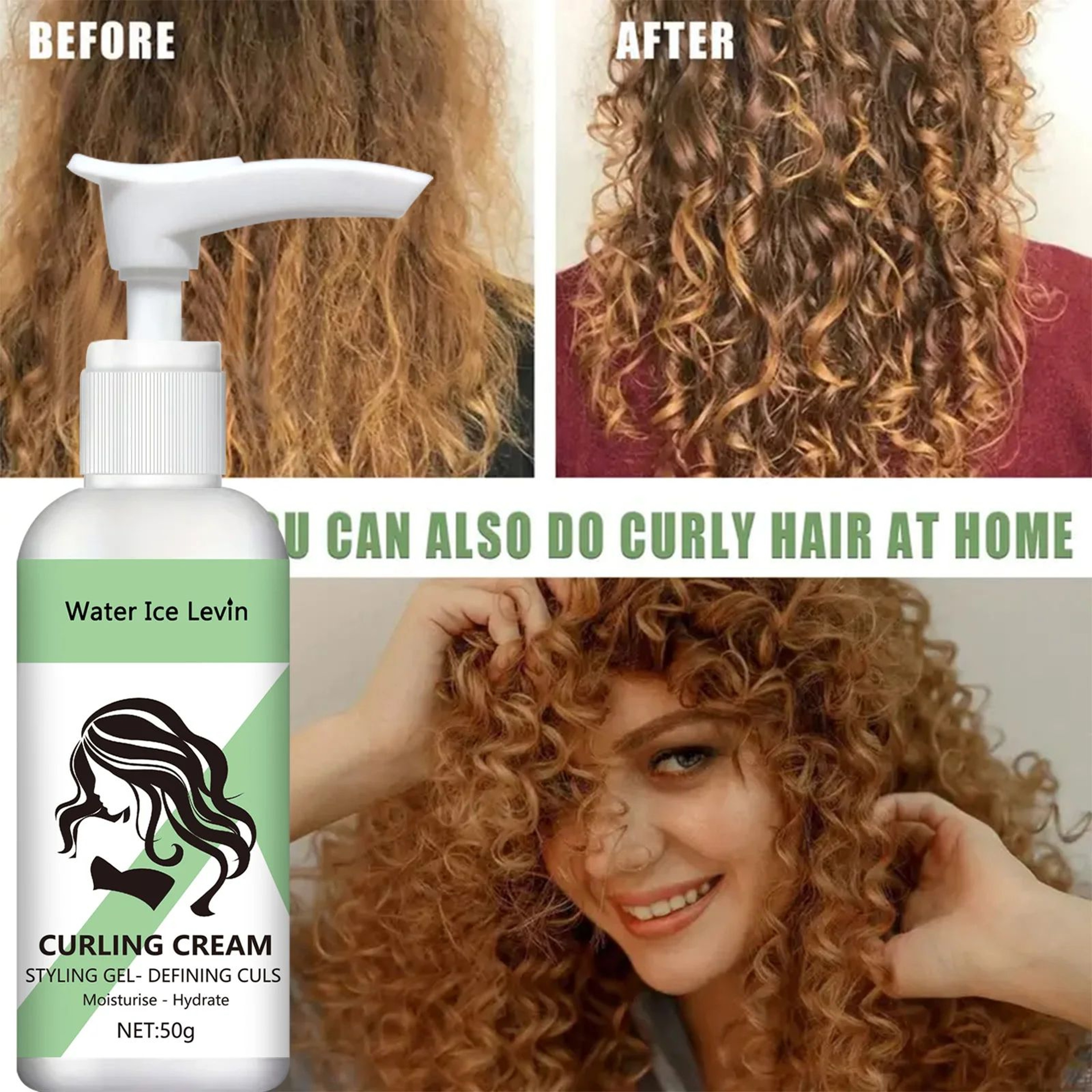 Curly Hair Styling Cream  Moisturizing Curl Defining Cream For Soft Shiny FrizzFree Curls 0