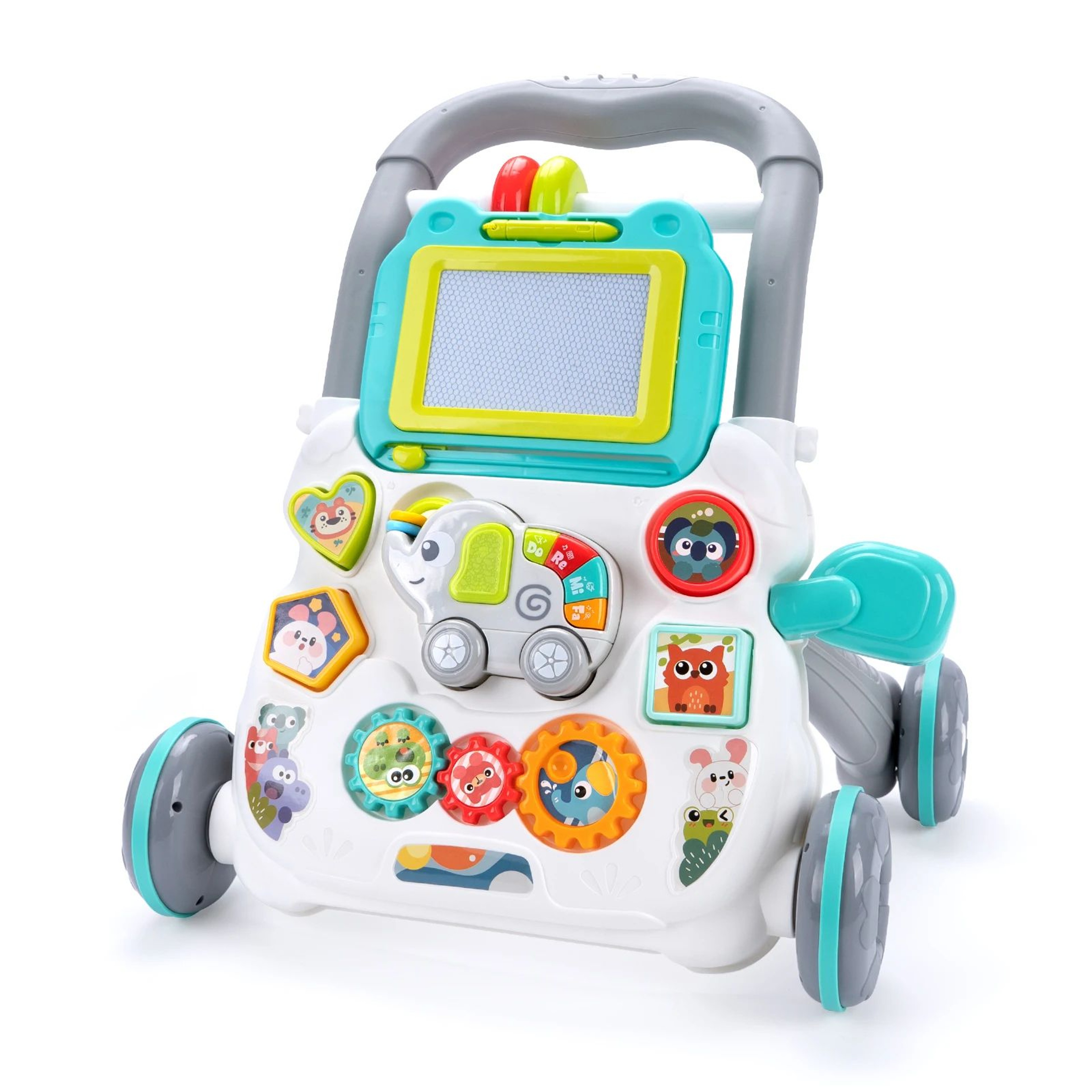 Cartoon Baby Push Walker Activity Center With Music And Drawing Board 6