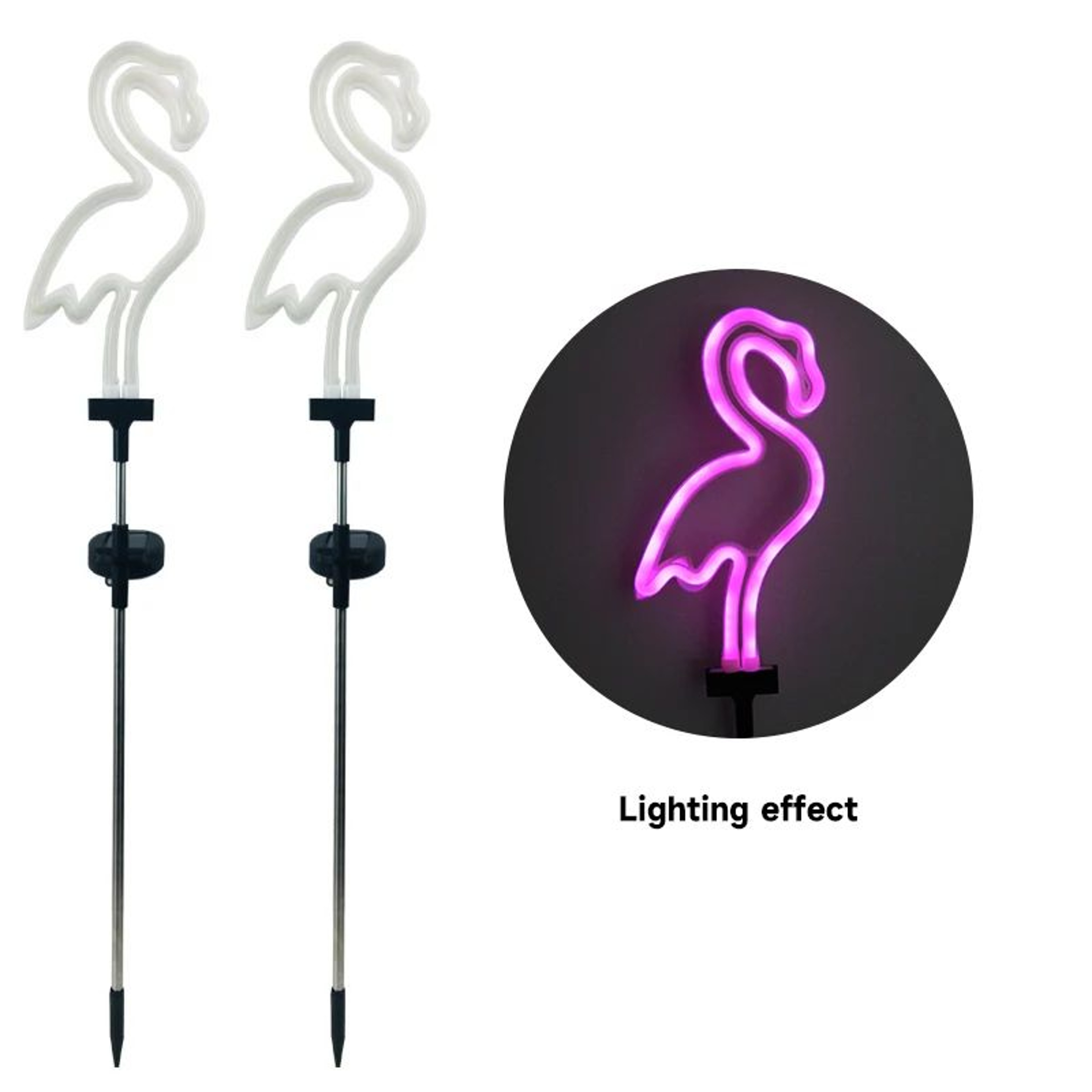 Solar Flamingo Garden Lights  Waterproof LED Outdoor Pathway Stake Decor 11