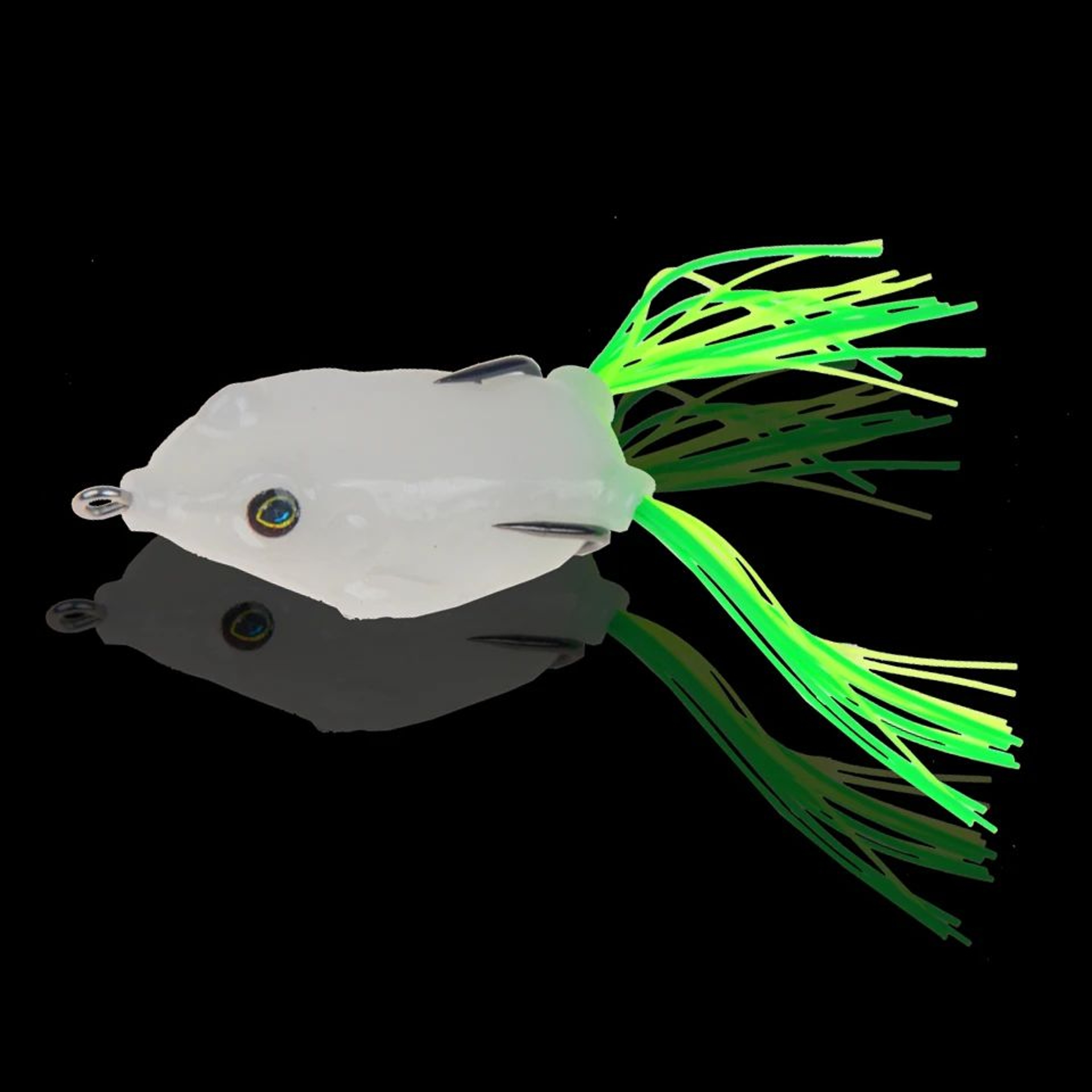 Premium Topwater Frog Fishing Lure  NightLight Soft Plastic Bait With Treble Hooks 4