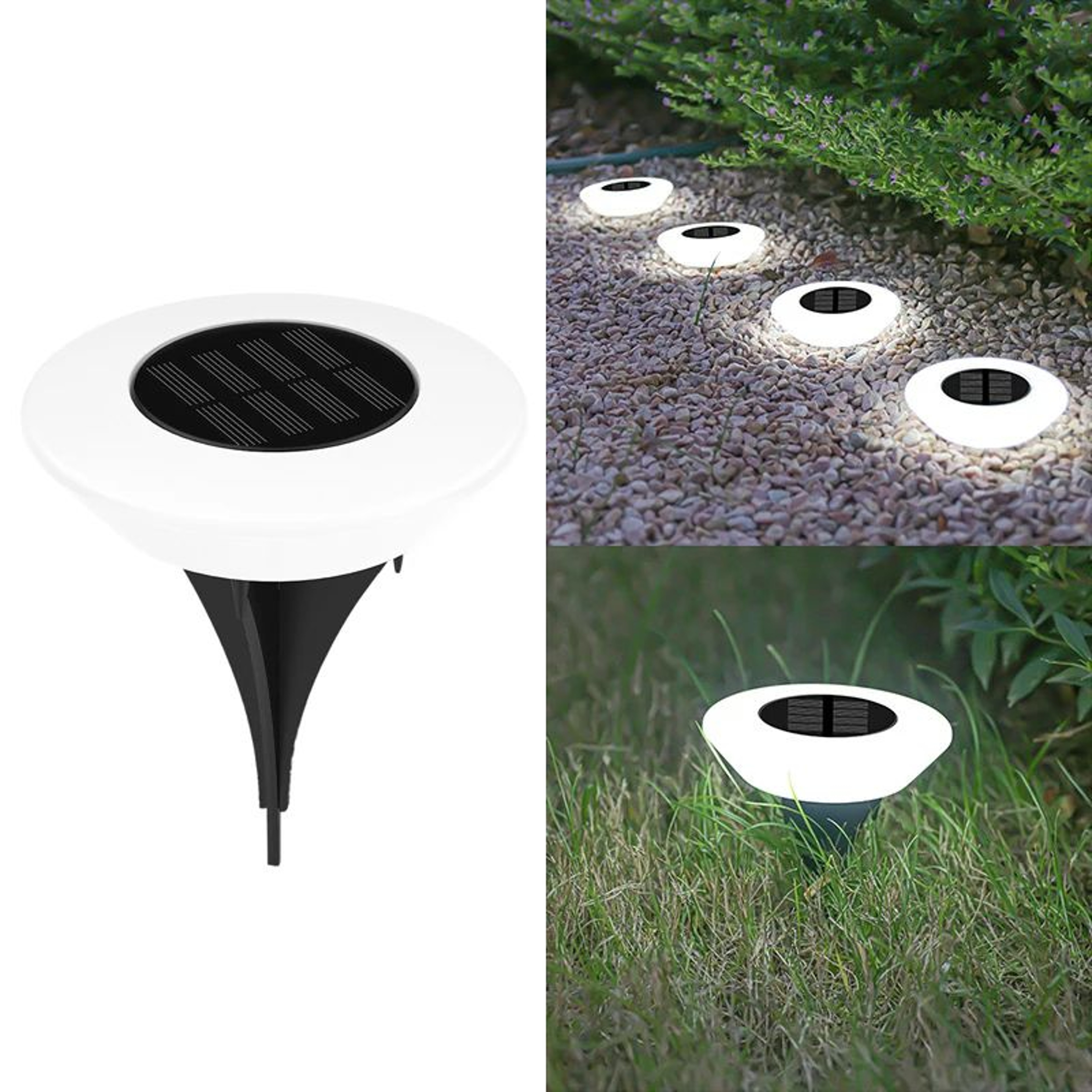 SolarGlow 14LED Solar Ground Lights  Waterproof Outdoor Landscape Pathway Lights 4Pack 9