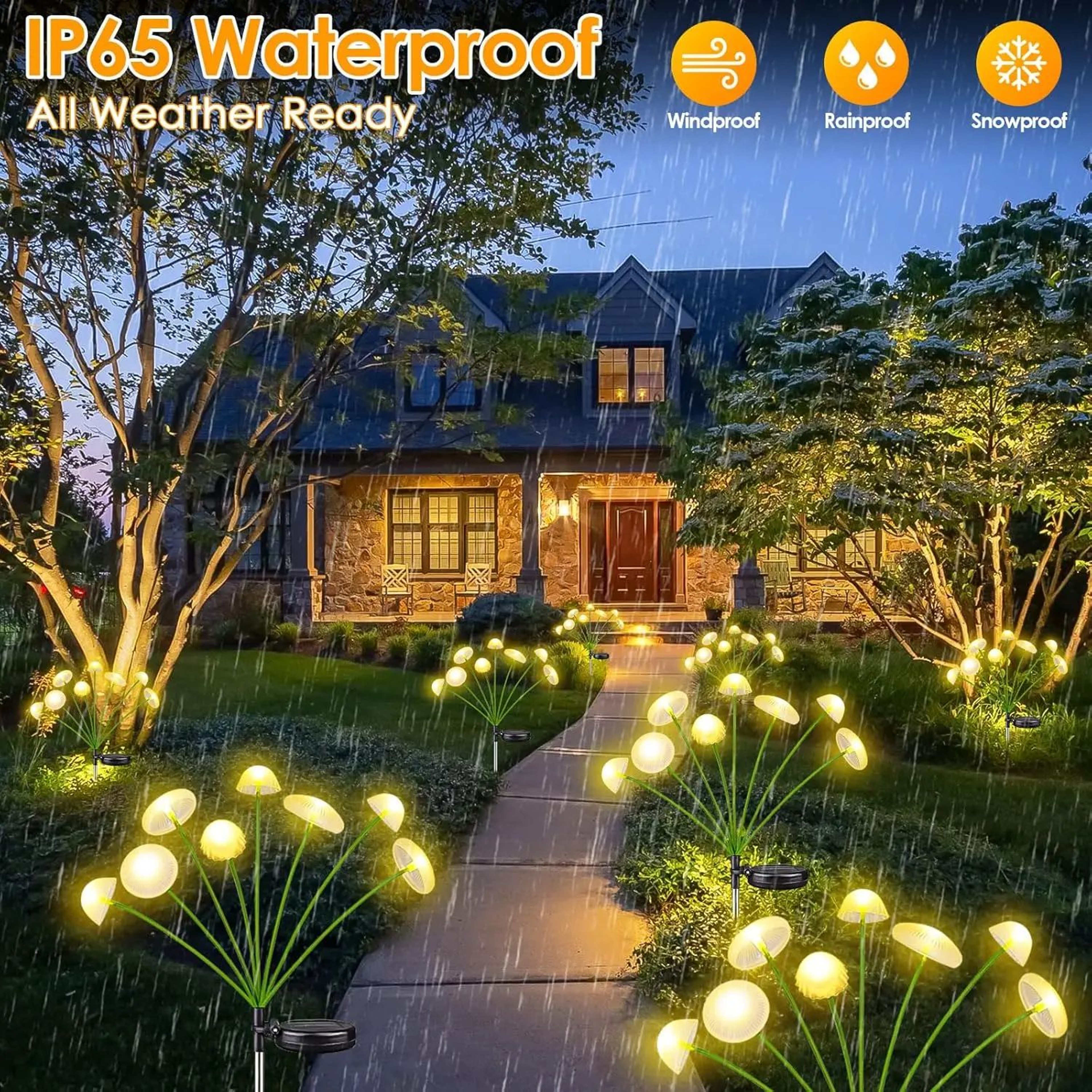 Solar Mushroom Garden Lights  Dual Mode Waterproof LED Pathway Decor 5