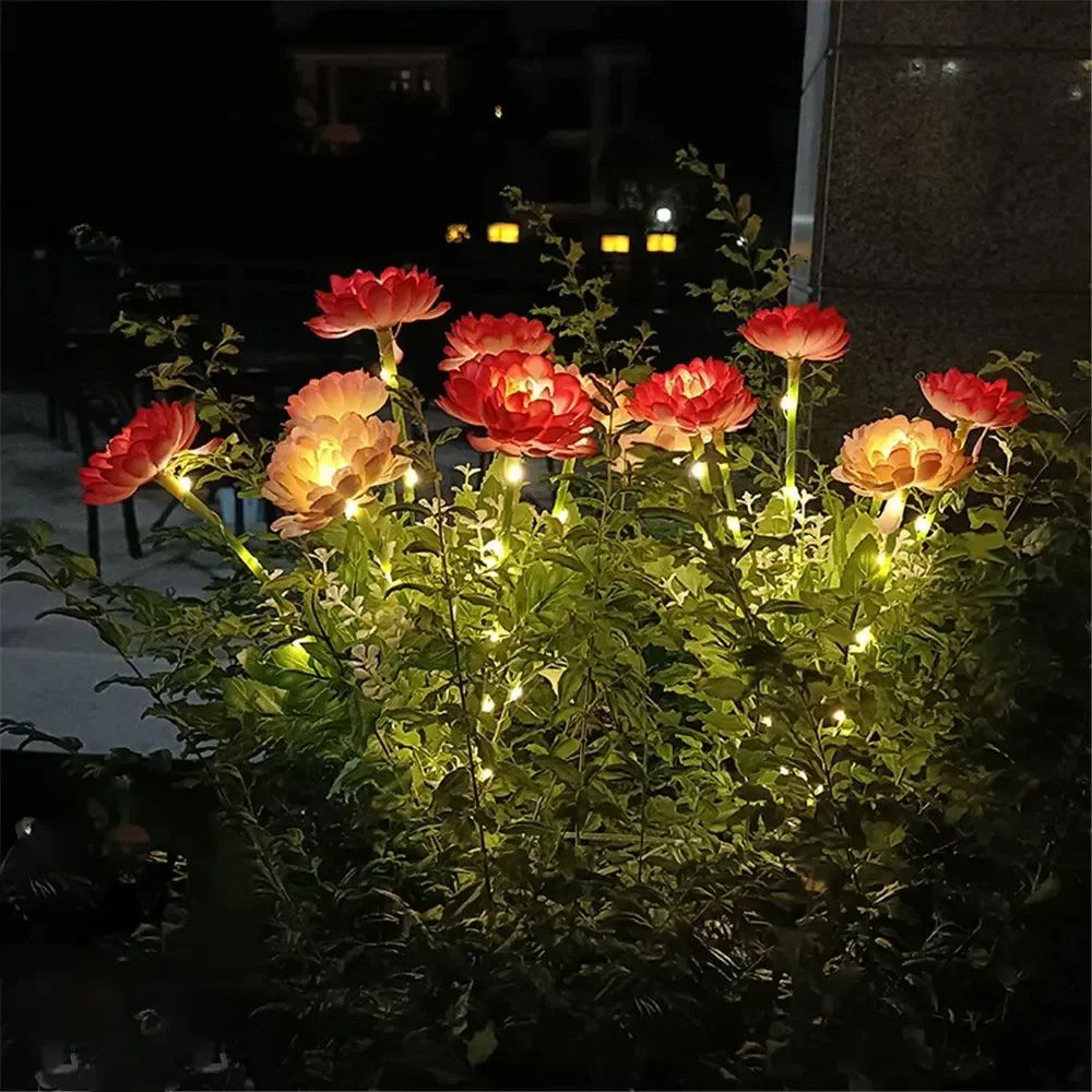 Solar Snow Lotus Garden Light  Waterproof Solar Flower Stake For Outdoor Pathway  Patio Decor 8