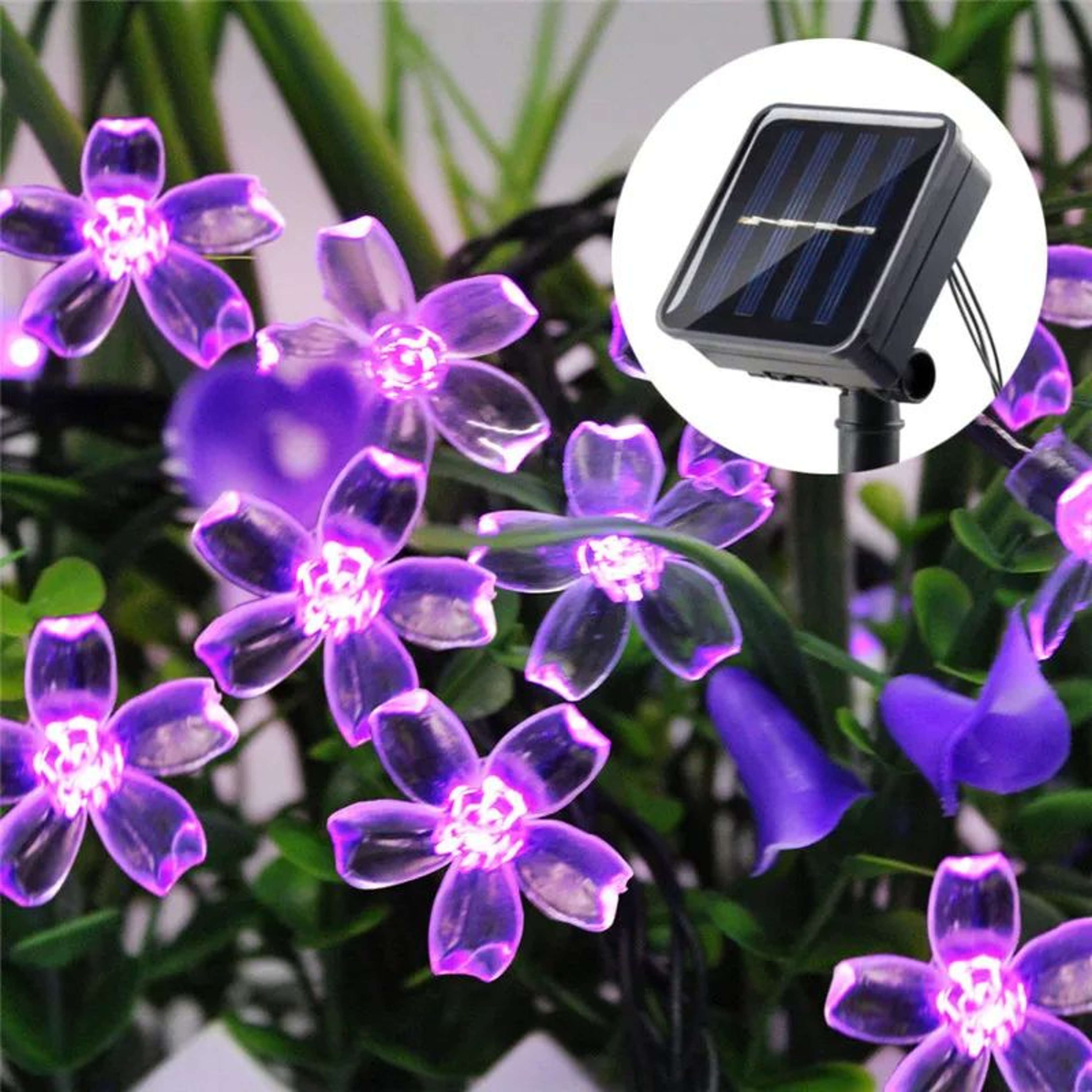 Solar Sakura Fairy Lights  Waterproof Cherry Blossom Outdoor String Lights For Garden  Wedding Deco 0
