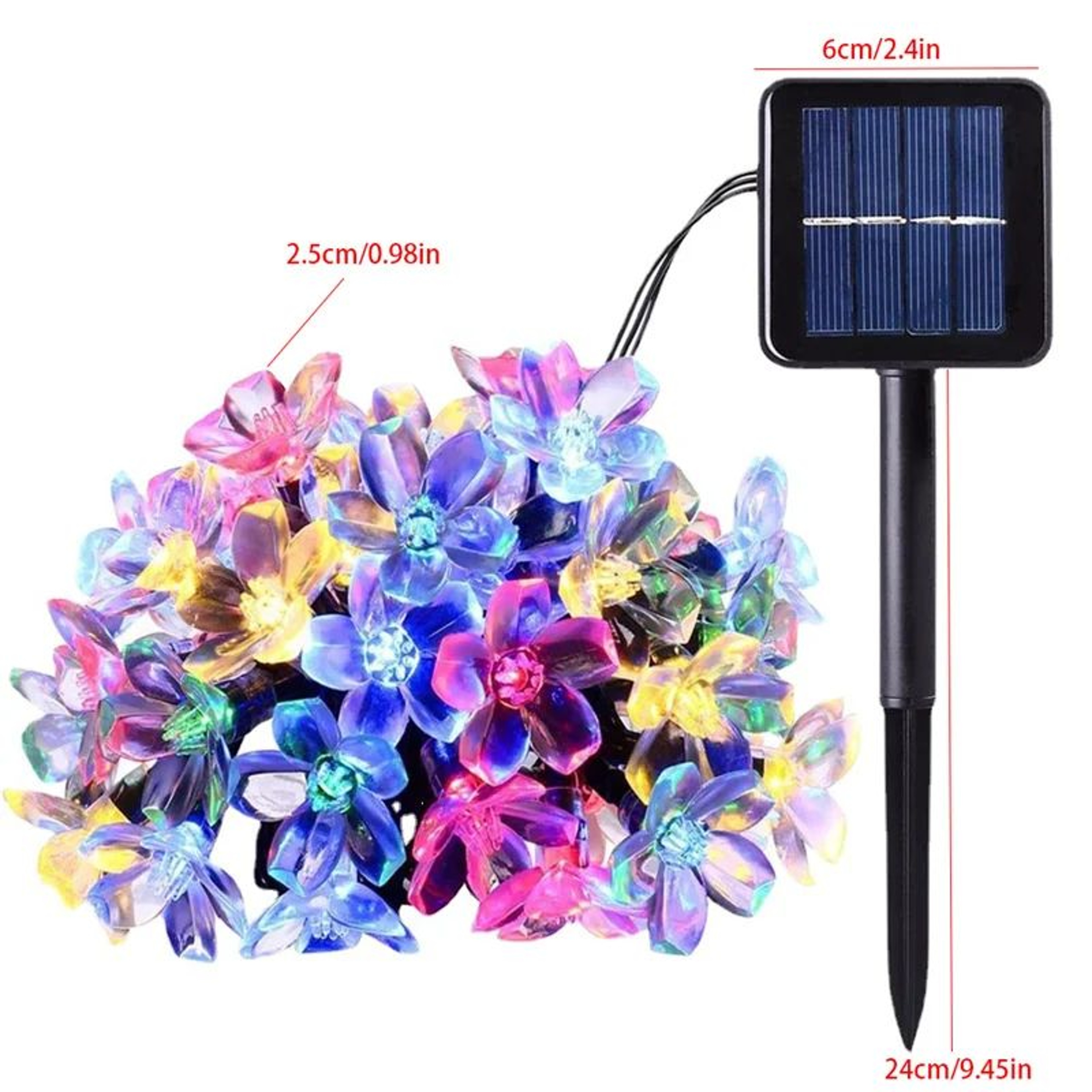 Solar Sakura Fairy Lights  Waterproof Cherry Blossom Outdoor String Lights For Garden  Wedding Deco 2