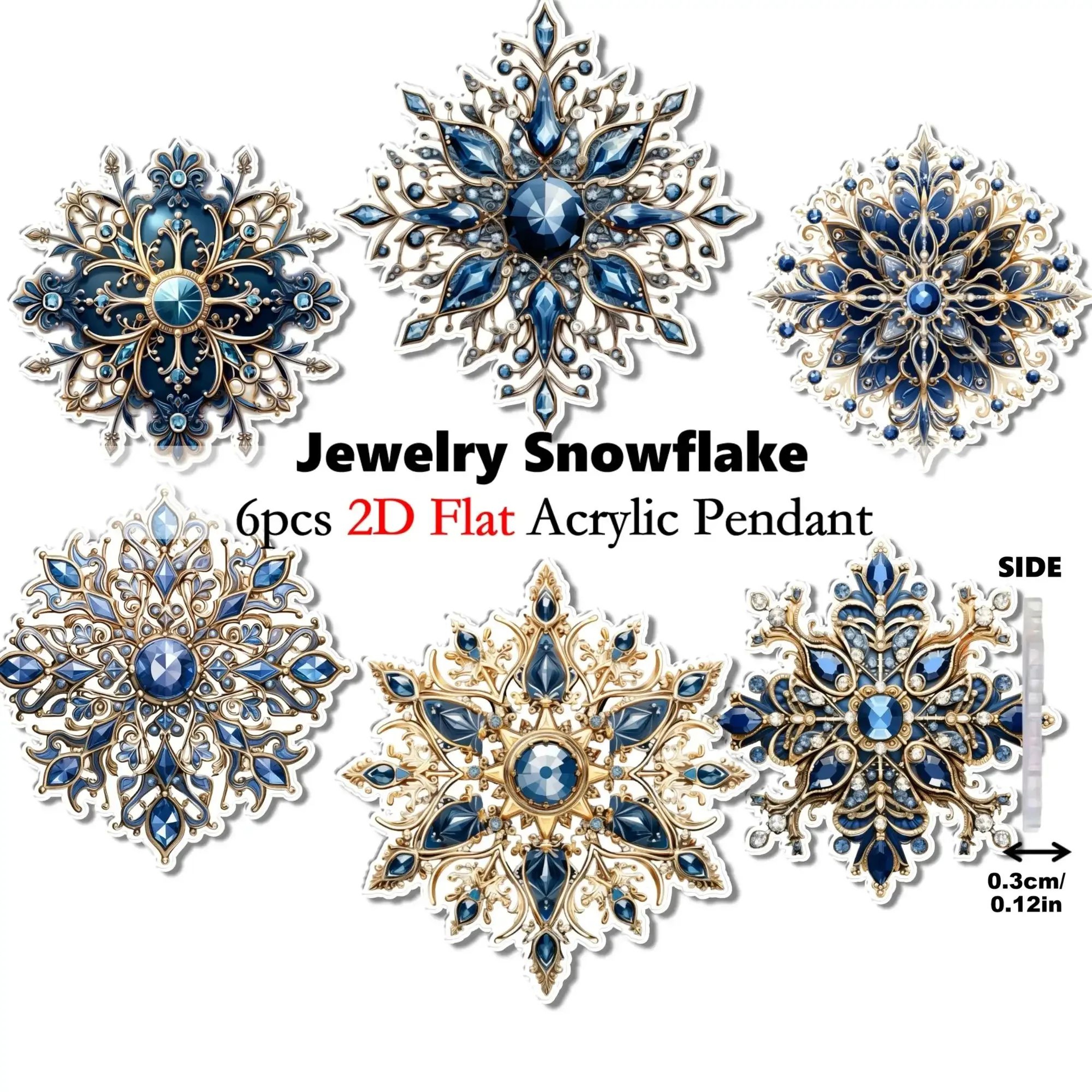 CrystalGlow Acrylic Snowflake Ornaments  6Piece Clear Christmas Tree Decorations 2