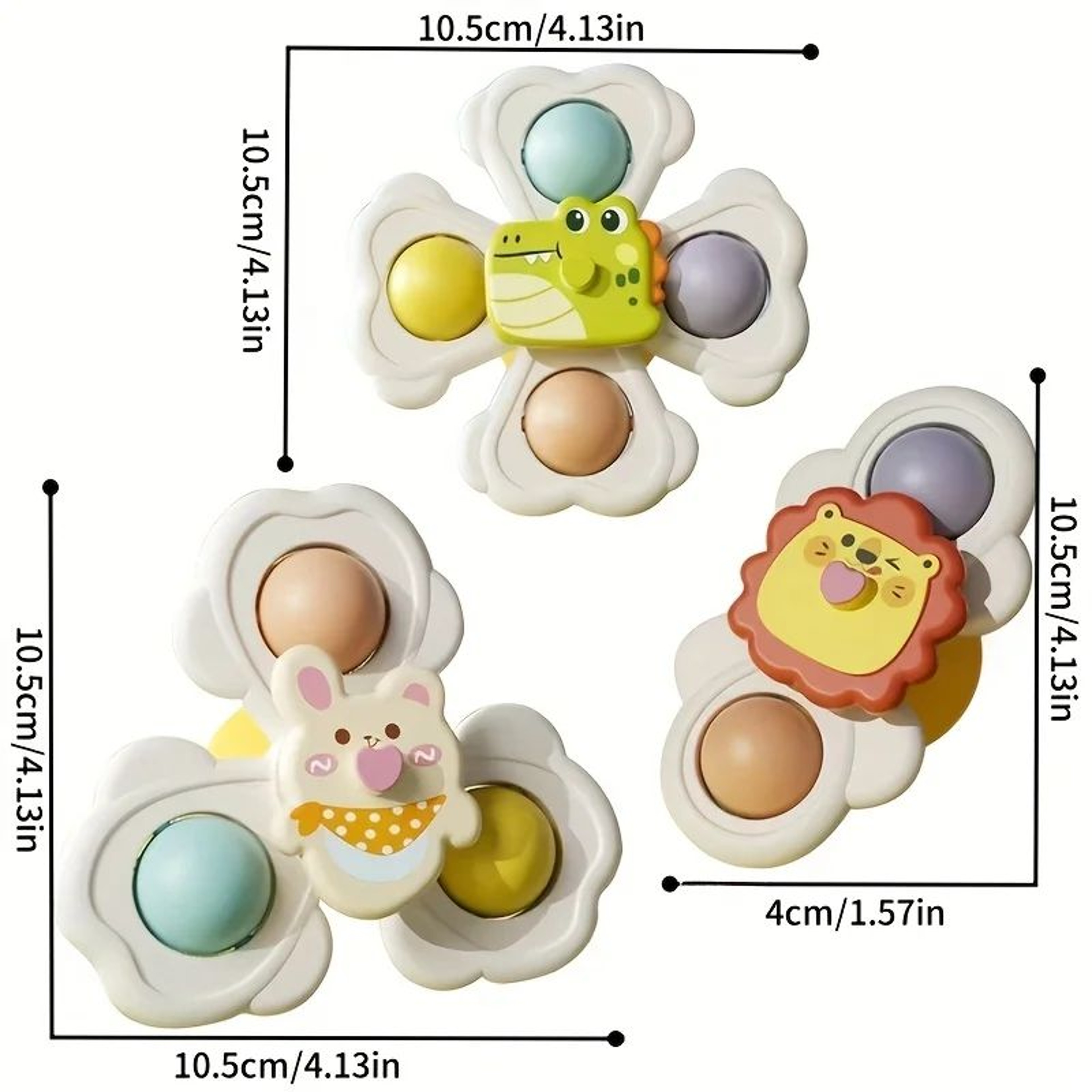 Cartoon Animal Suction Cup Spinning Top Set 136pcs  StickAnywhere Suction Cup Spinner Toy For Desk  1