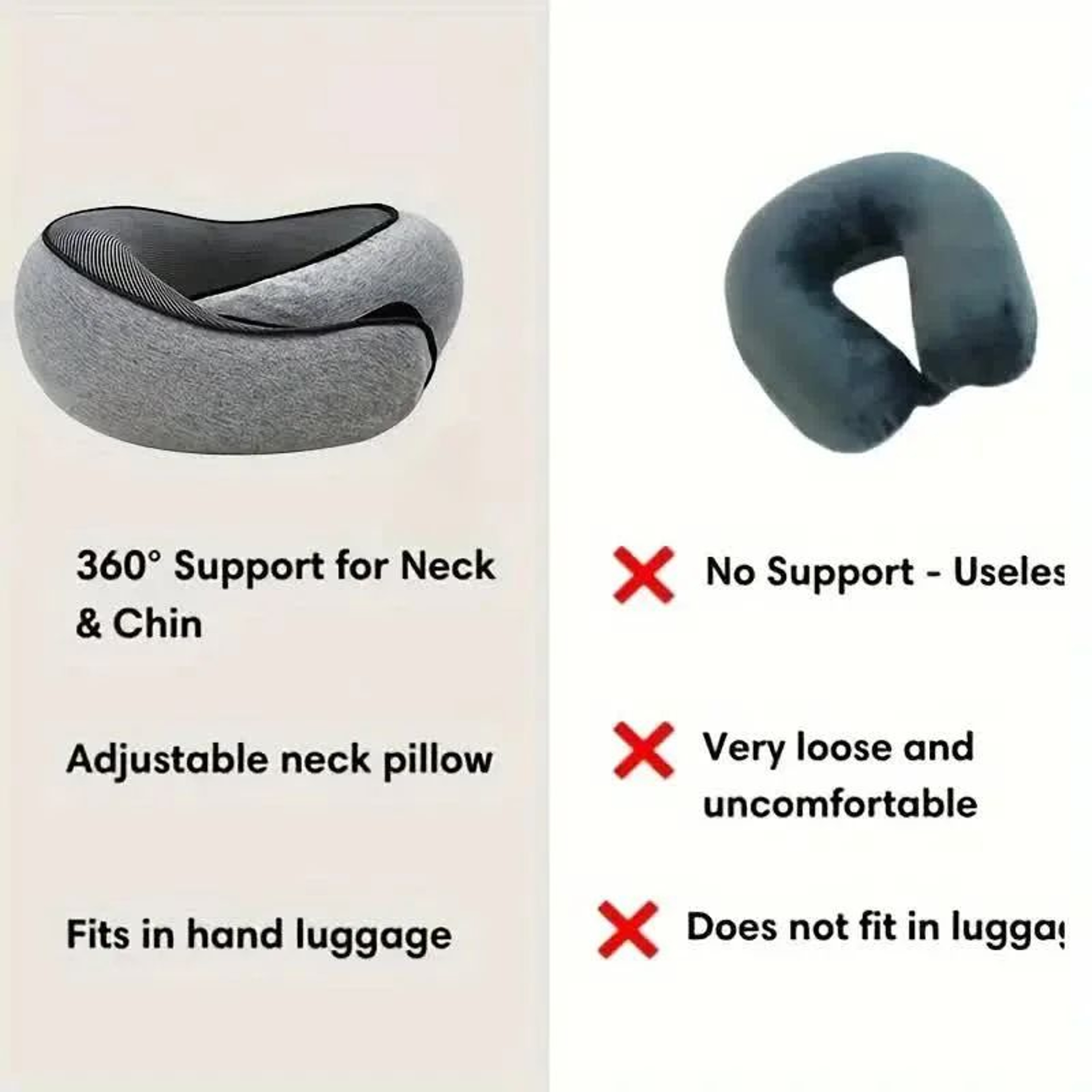 CloudComfort Memory Foam Travel Neck Pillow  Adjustable UShaped Neck Support For Airplane  Office N 4