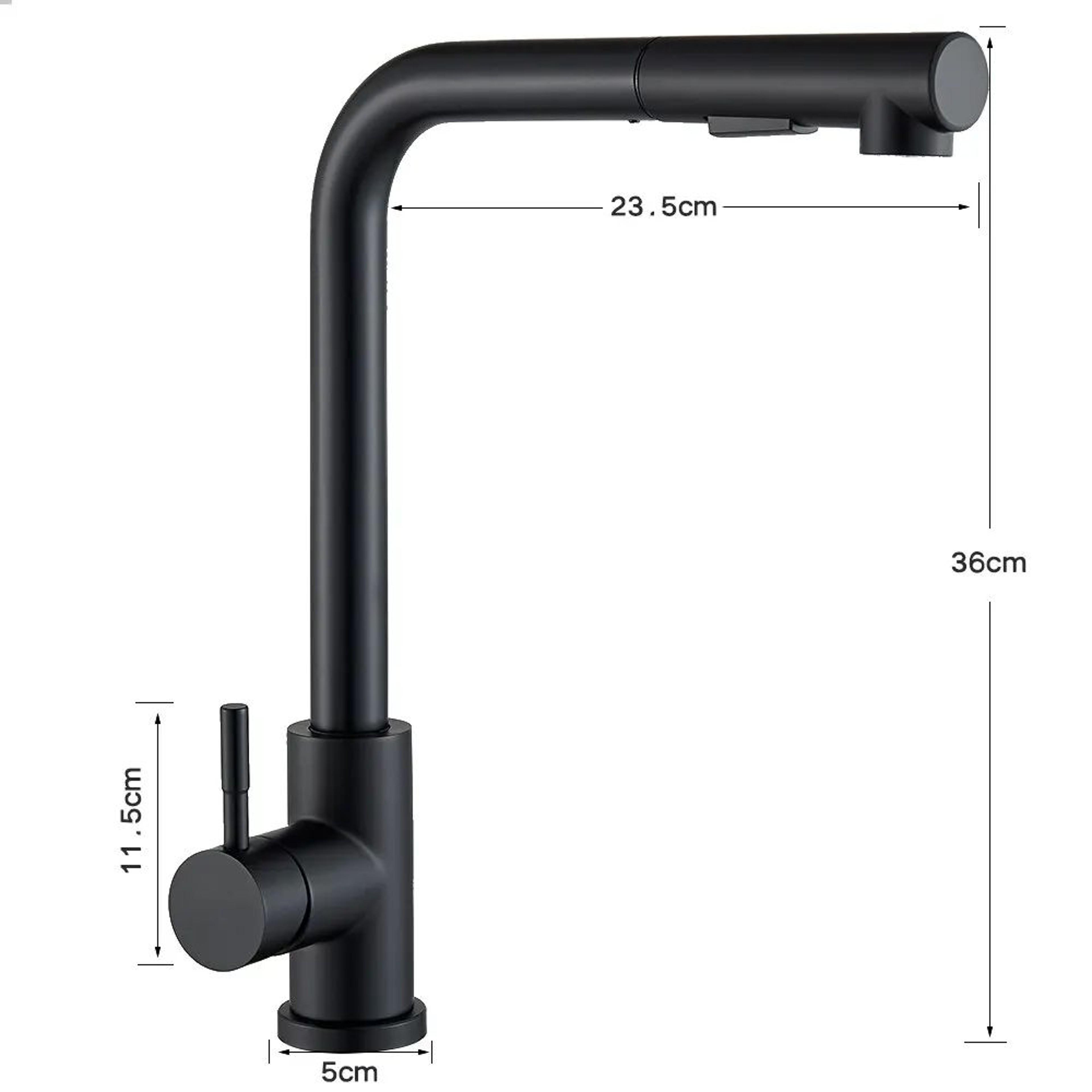 Matte Black PullOut Kitchen Faucet With DualMode Sprayer 360 Swivel HotCold Single Handle 3