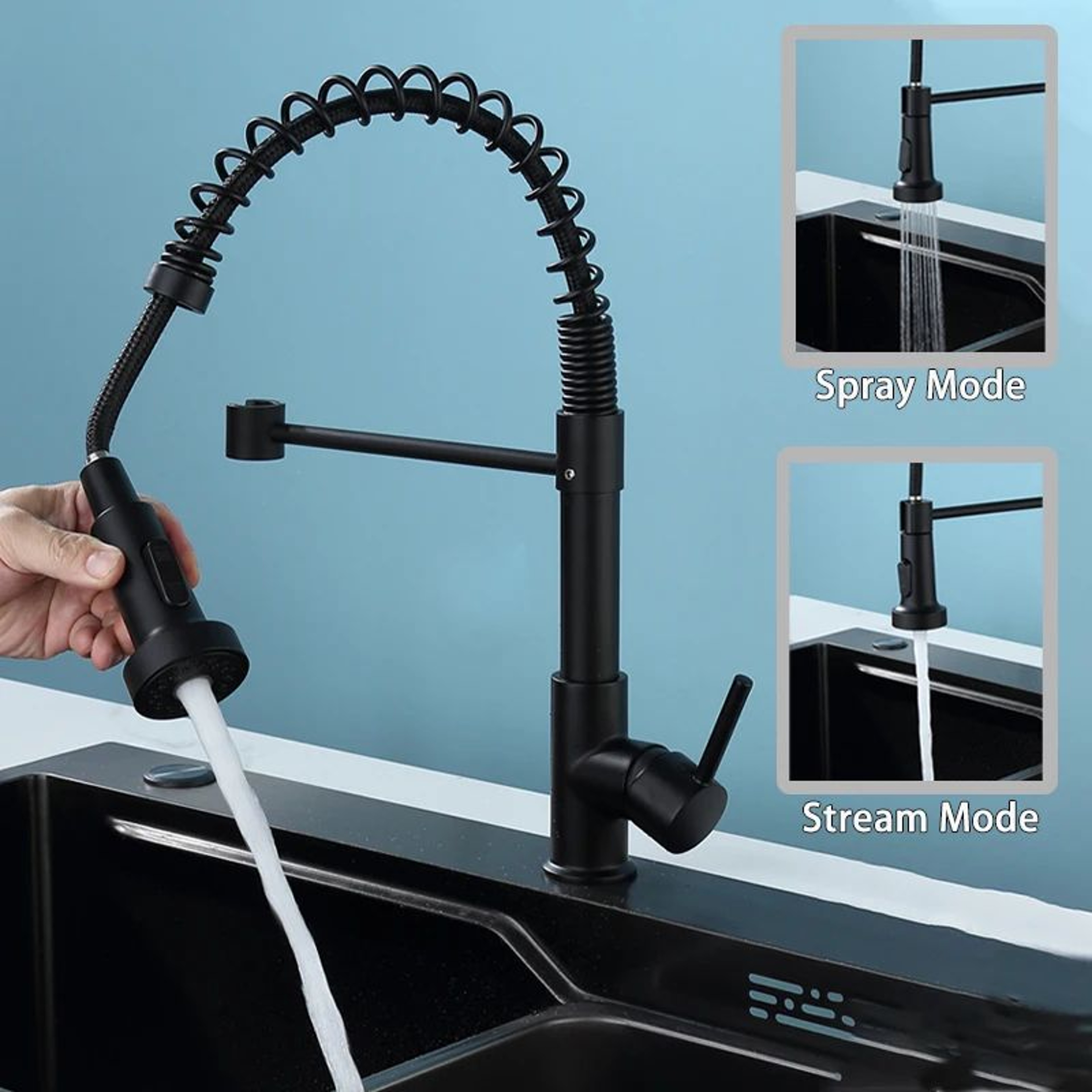 ProFlow 360 Pull Down Kitchen Faucet With HighPressure Spray 1