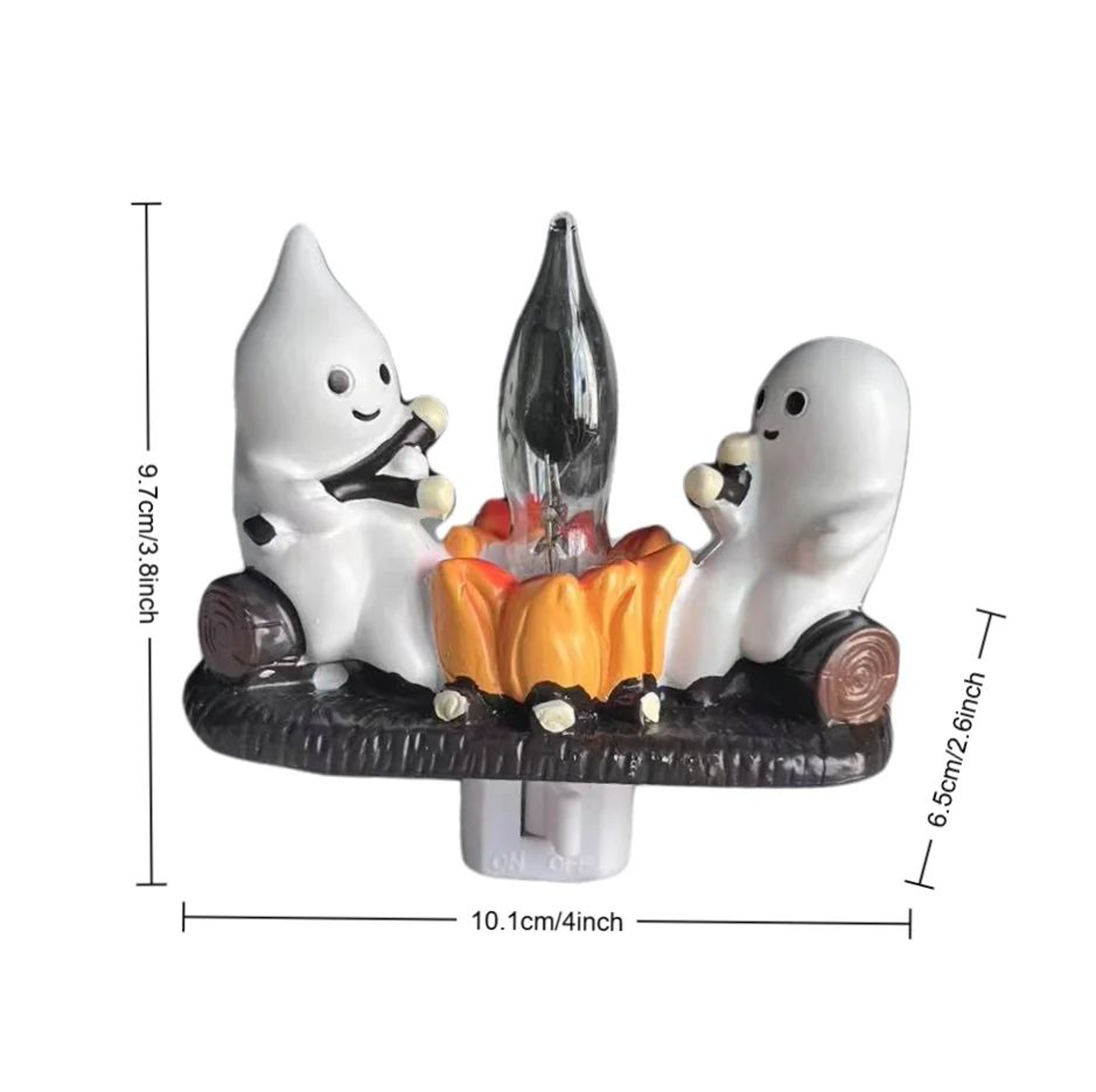 Glowing Ghost Firelight Figurine  LED Halloween Desk Decor 4