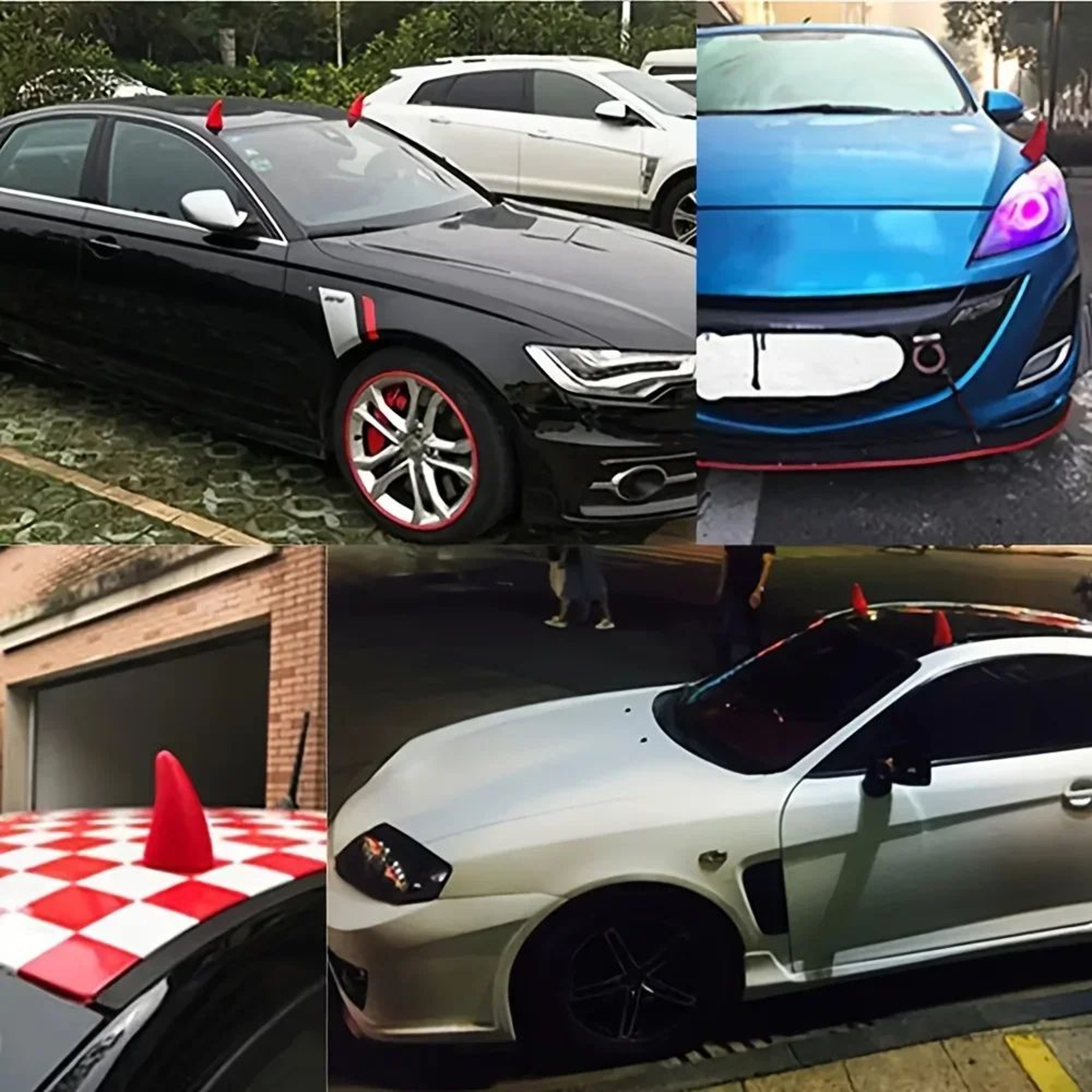 Devil Horn Car Roof Decoration Set 1 Pair  3D Roof Accent For Bold Vehicle Style 4