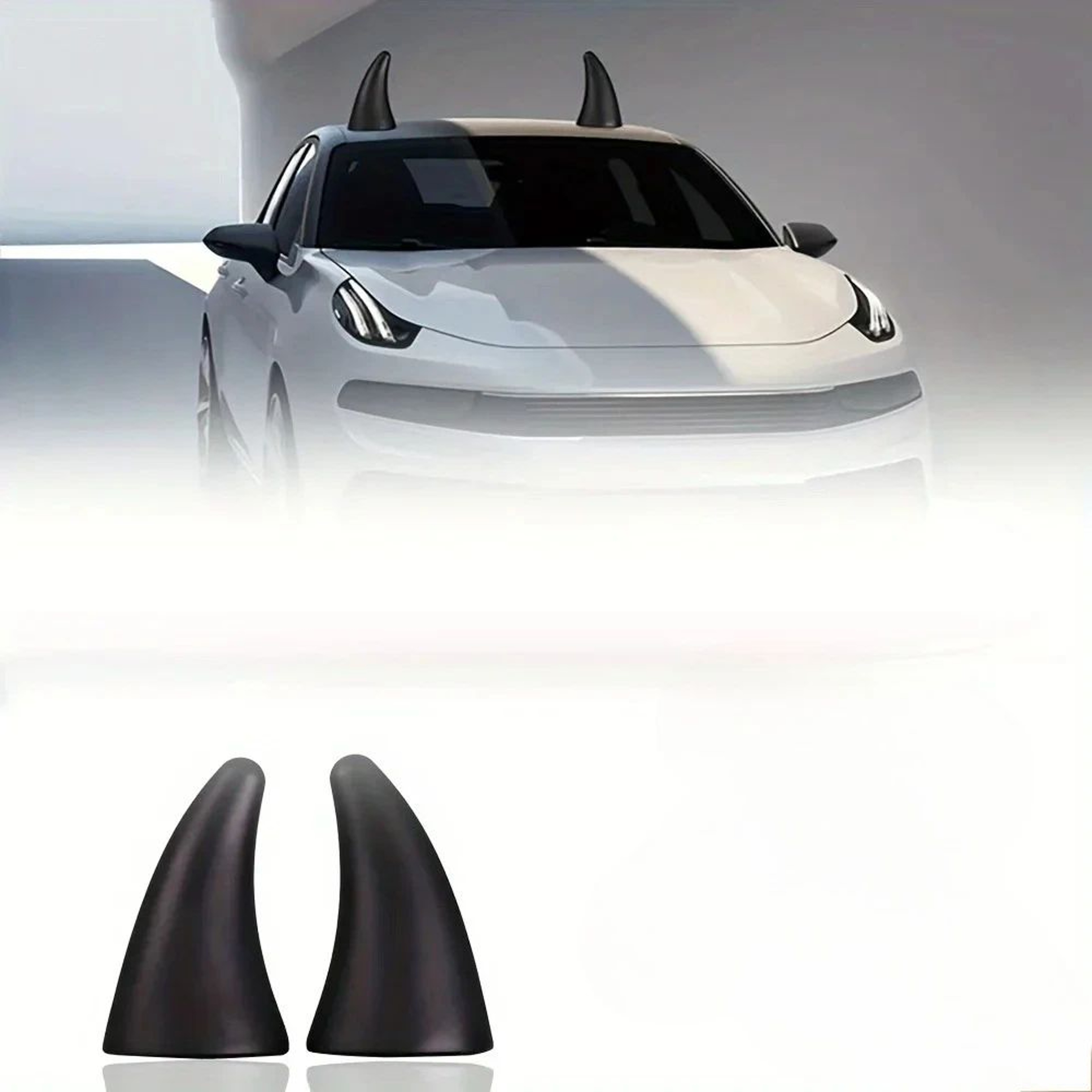Devil Horn Car Roof Decoration Set 1 Pair  3D Roof Accent For Bold Vehicle Style 7