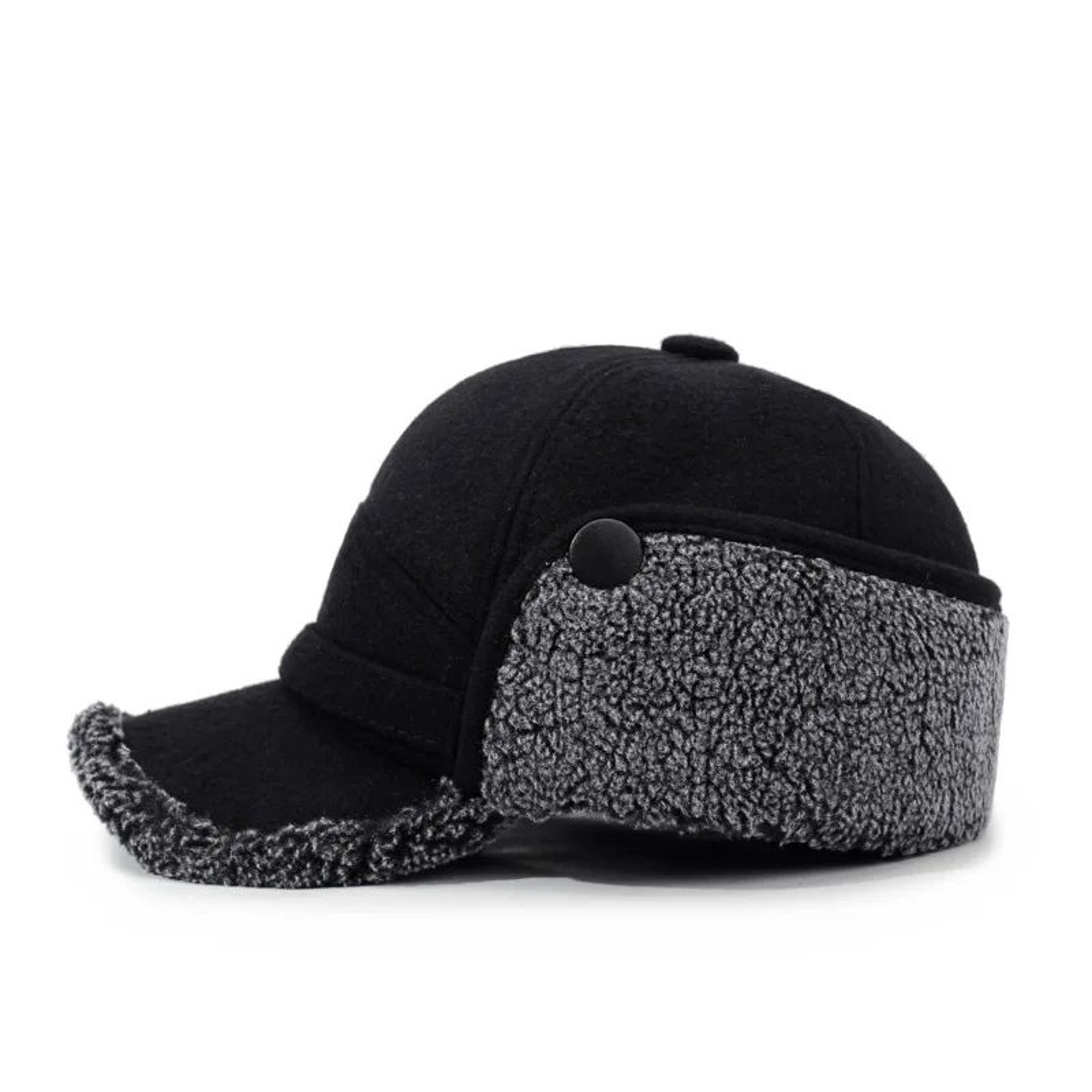Mens Fleece Baseball Cap With Ear Flaps  Warm Lei Feng Winter Hat For Outdoors 2