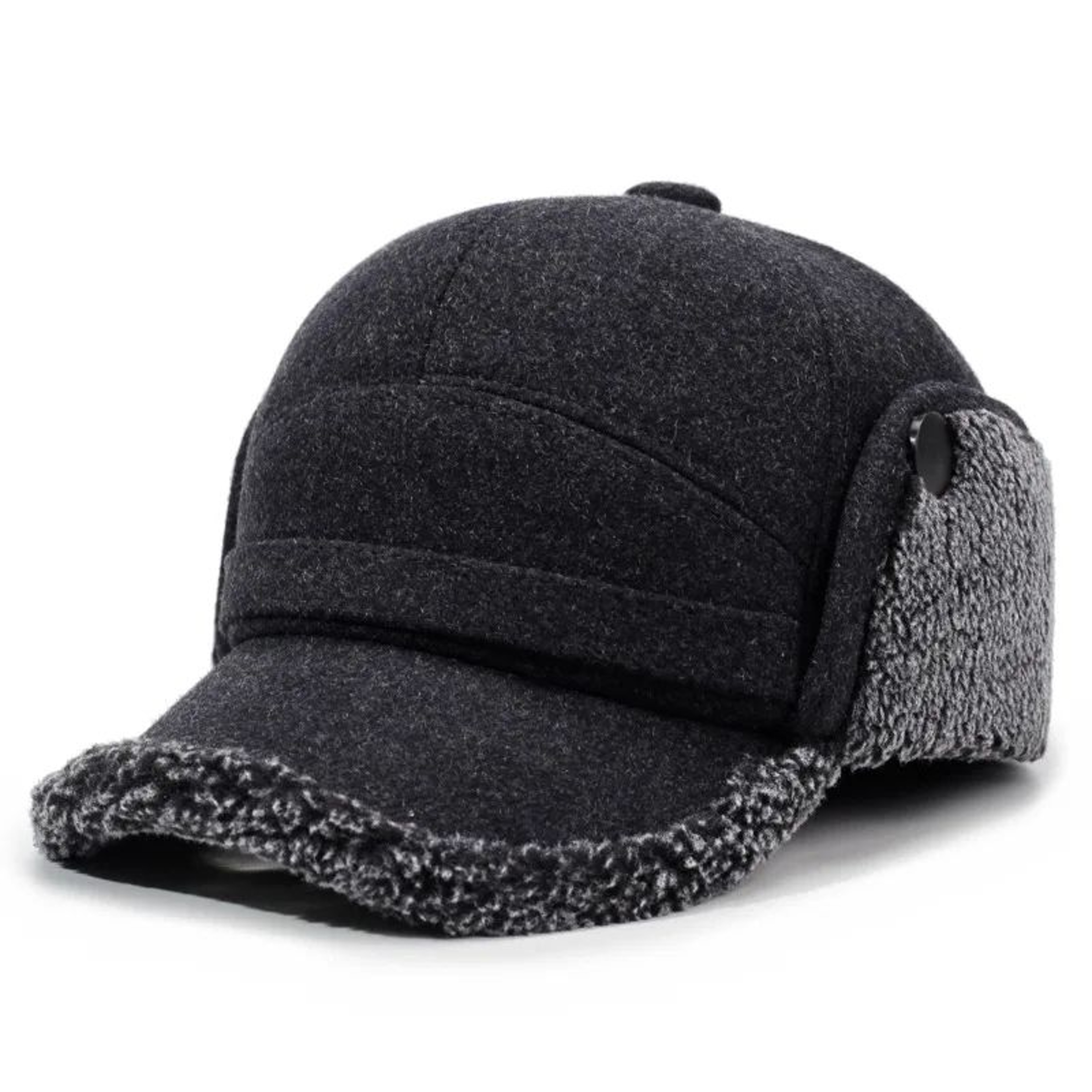 Mens Fleece Baseball Cap With Ear Flaps  Warm Lei Feng Winter Hat For Outdoors 5