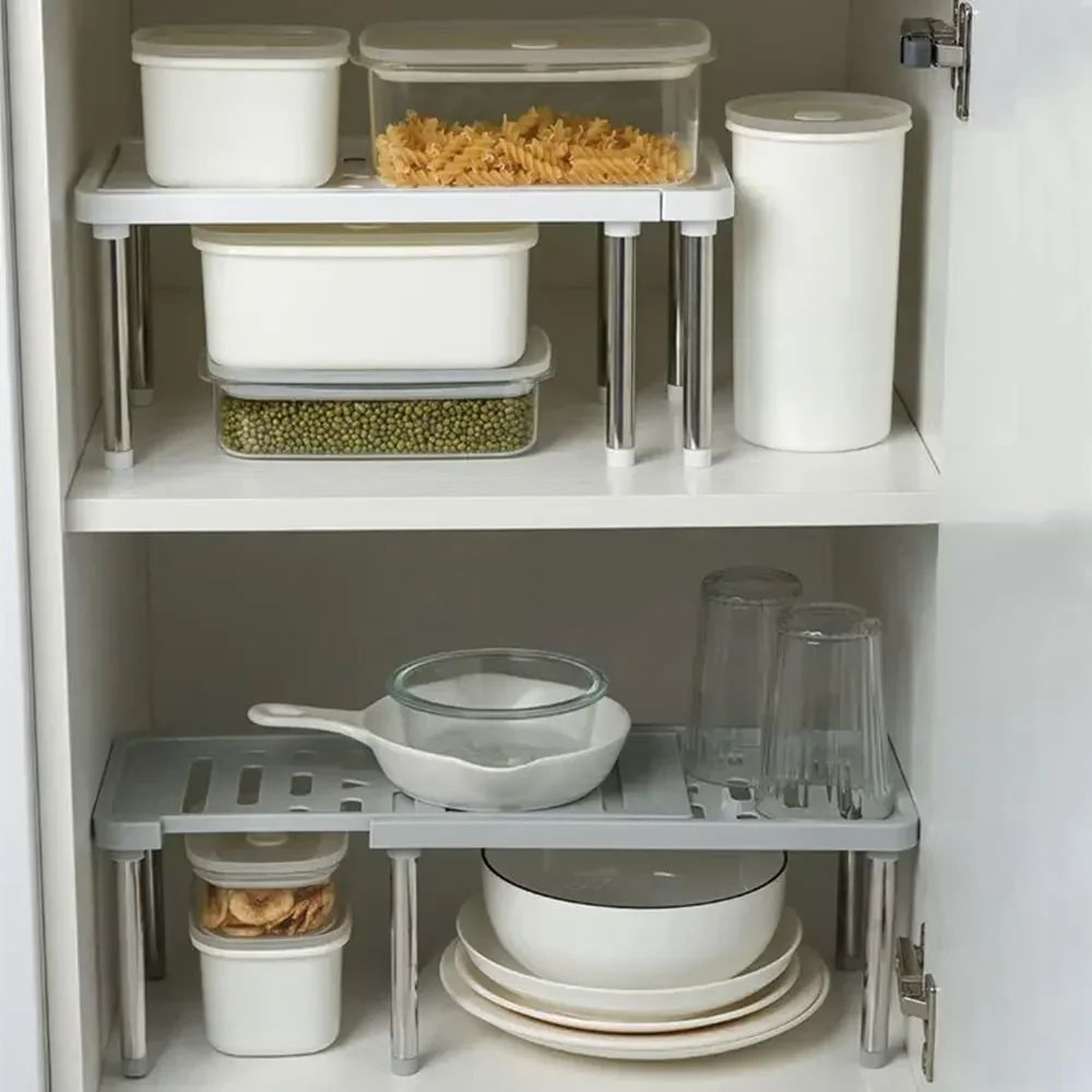 Expandable Kitchen Spice Organizer Rack  Adjustable Retractable Shelf For Cabinets  Countertops 2