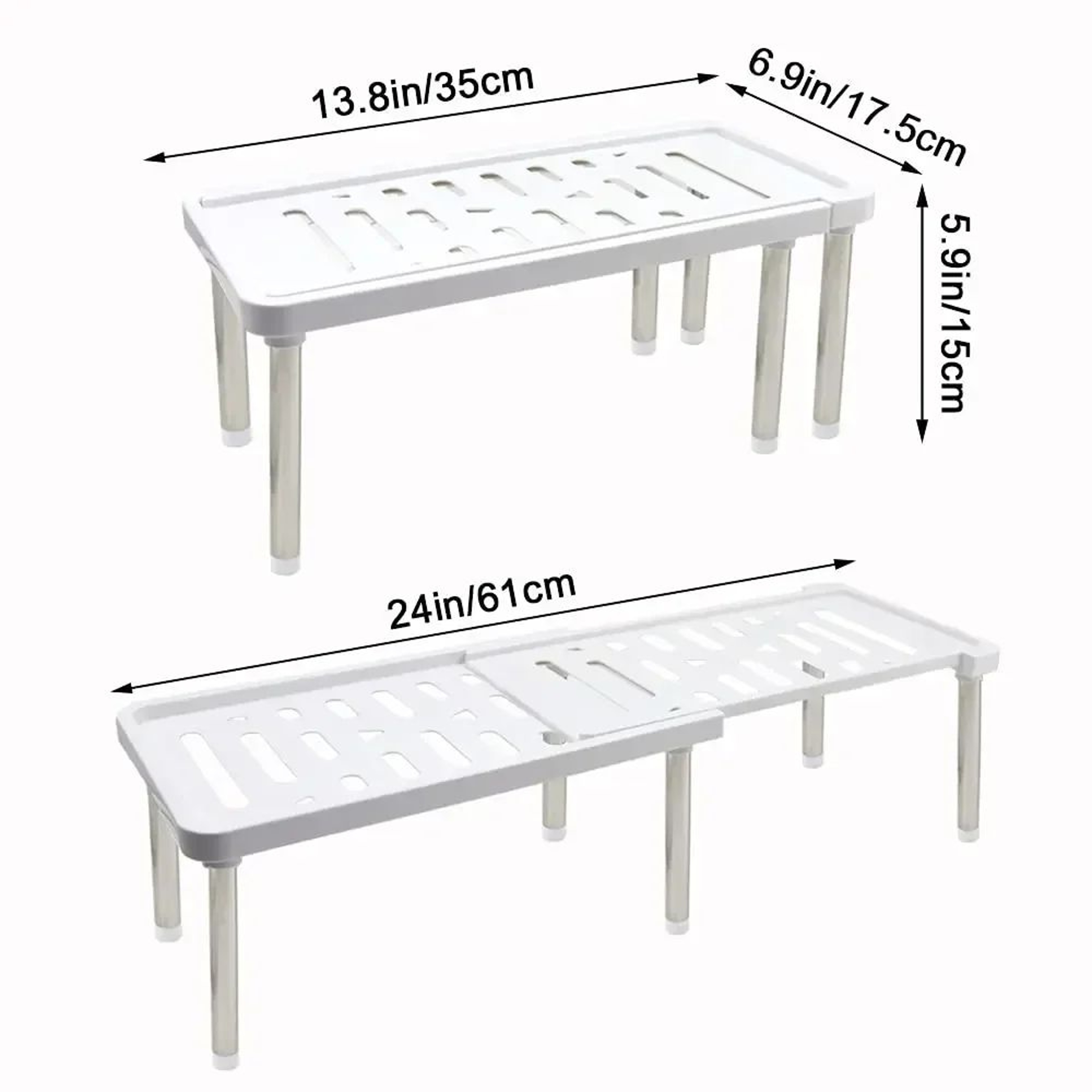 Expandable Kitchen Spice Organizer Rack  Adjustable Retractable Shelf For Cabinets  Countertops 5