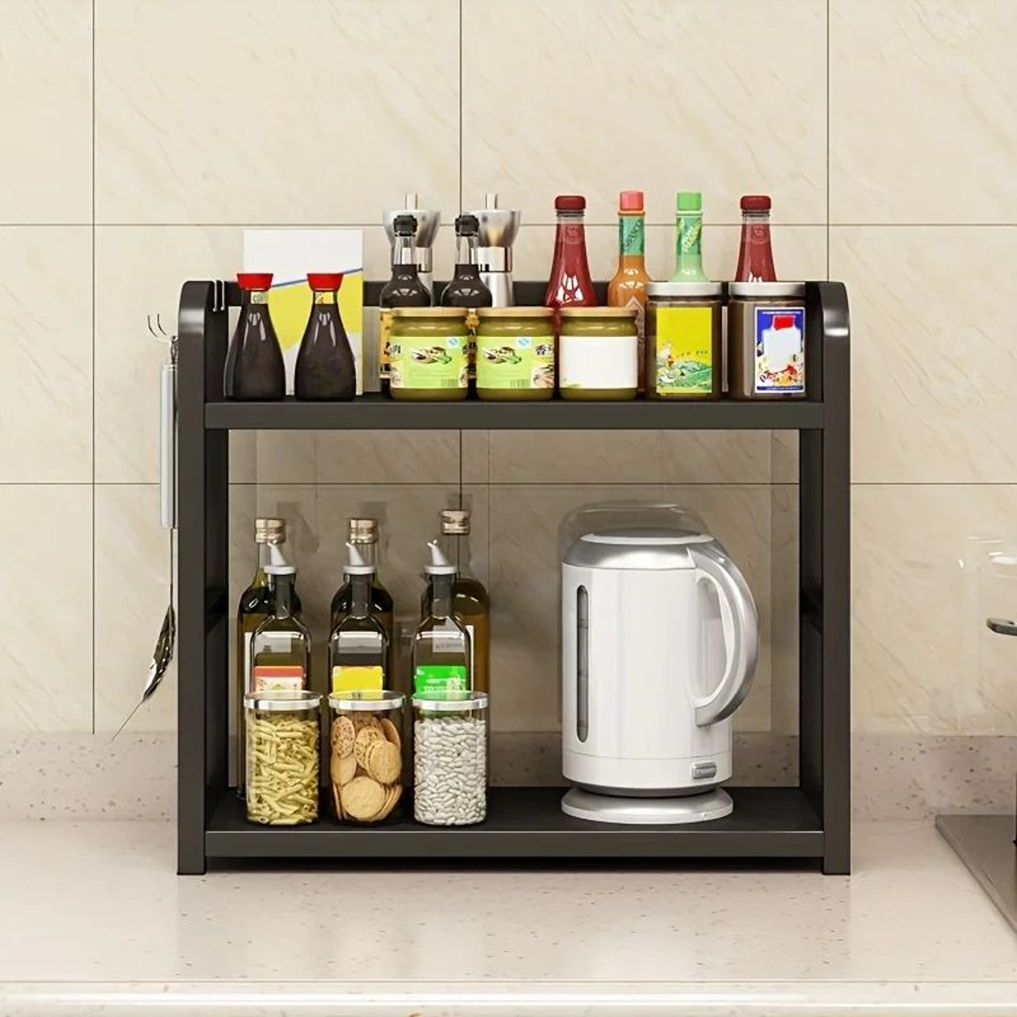 Rustproof 2Tier Countertop Organizer Shelf For Coffee Station  Kitchen Storage 2
