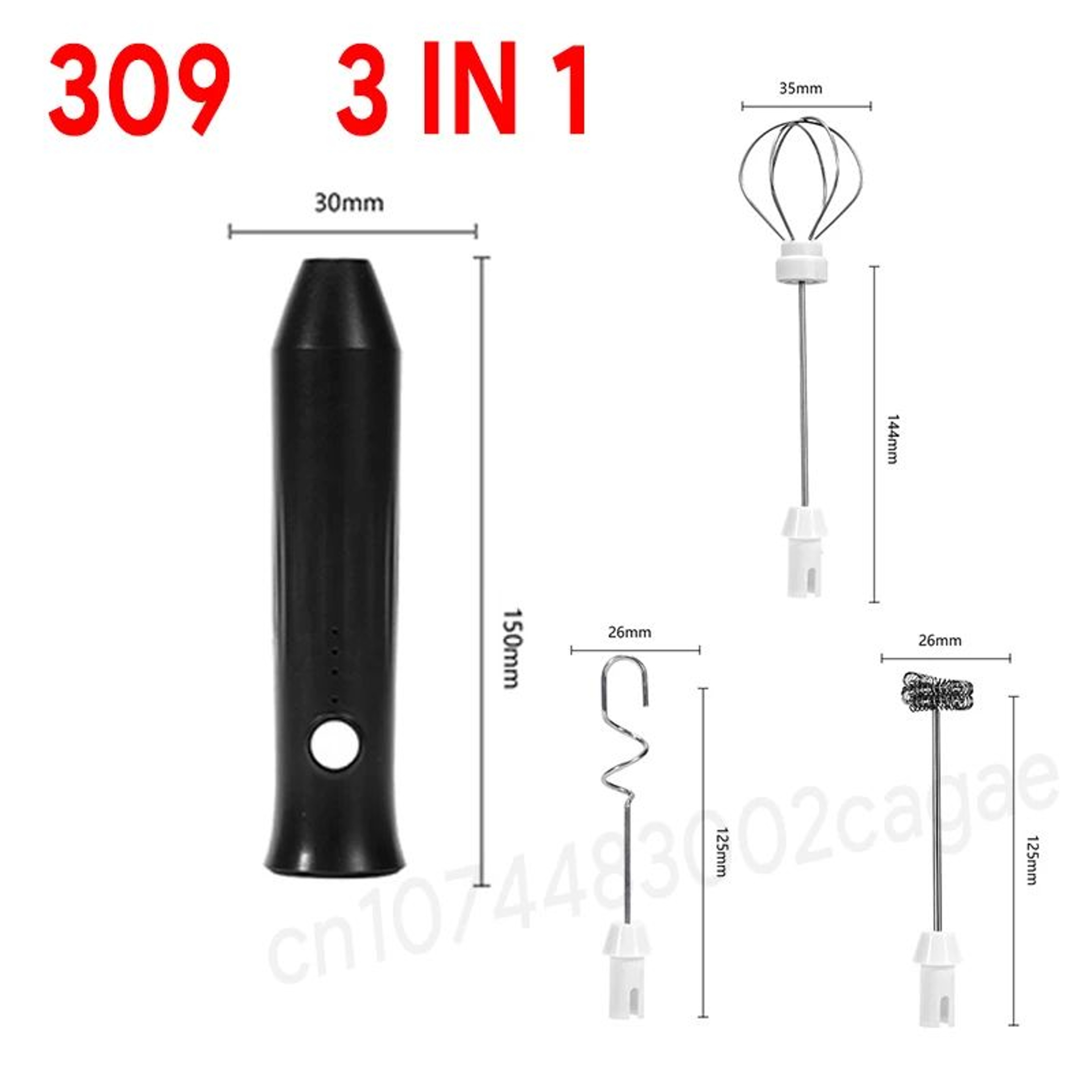 Rechargeable 3Speed Electric Milk Frother  Egg Beater  Handheld Coffee Foam Maker 8