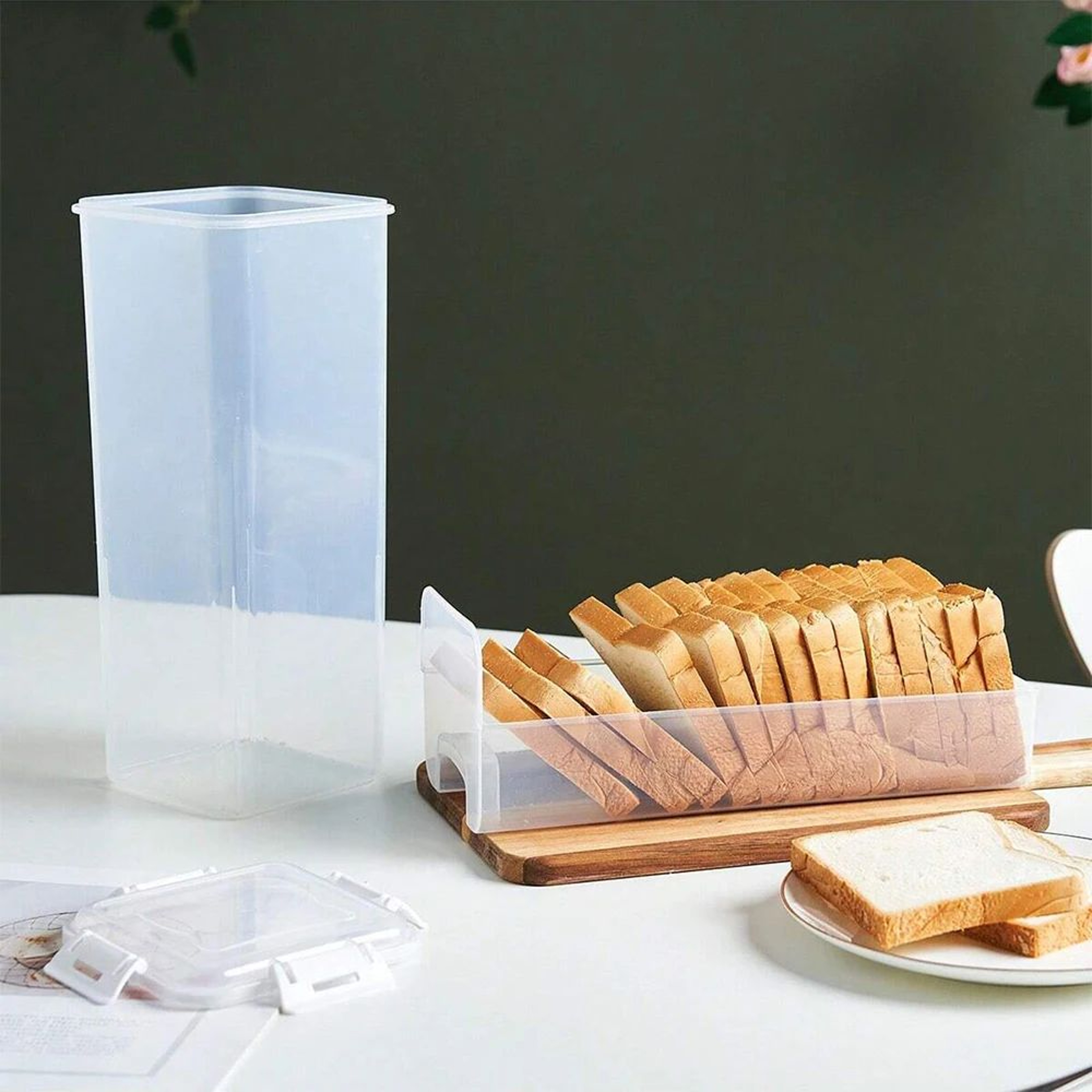 Airtight Bread Box For Homemade Loaves  Clear Tall Bread Loaf Container With Lid 9