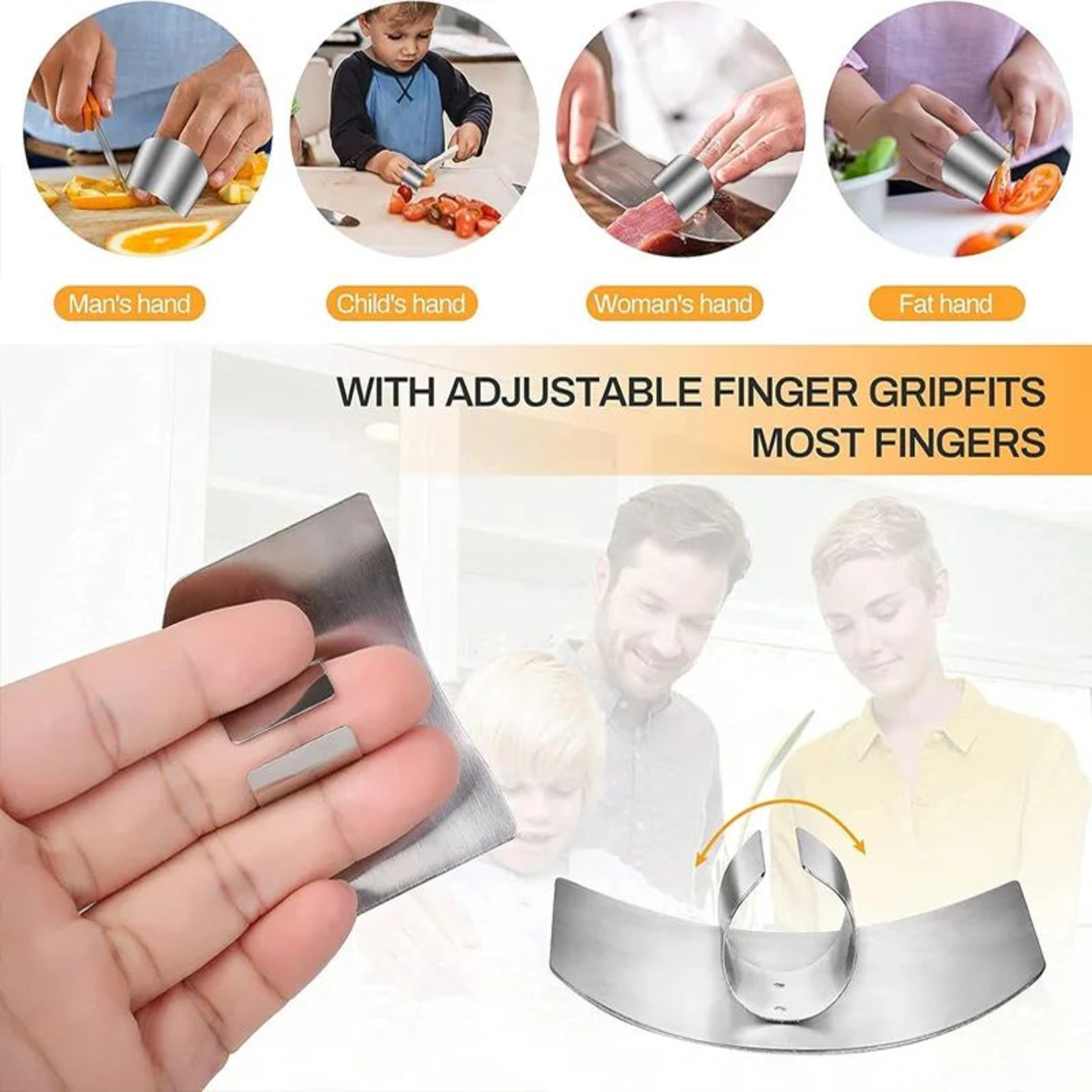 Adjustable Stainless Steel Finger Guard For Safe Slicing And Chopping 1