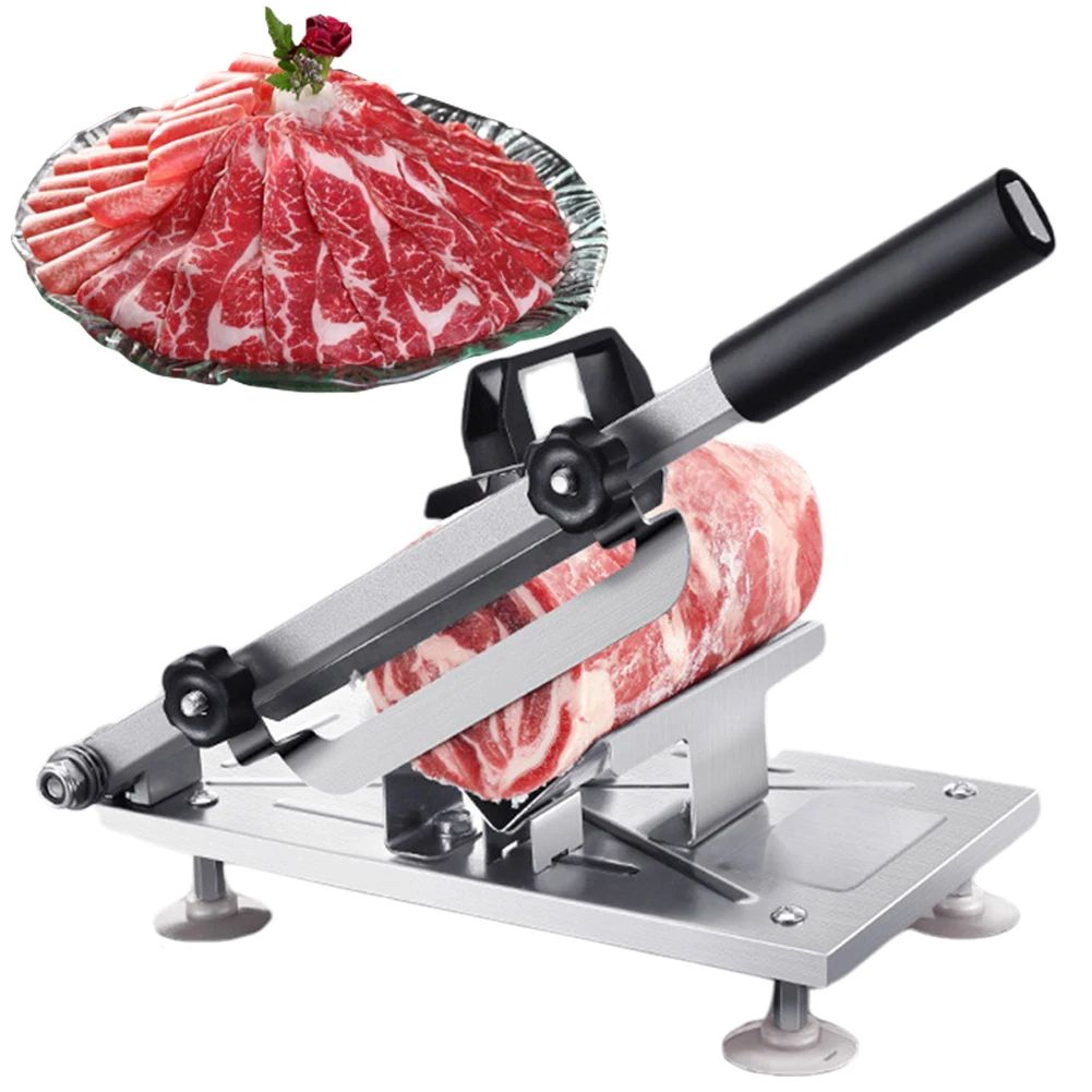 Stainless Steel Meat Slicer Machine  Manual Beef  Mutton Roll Cutter For Home Kitchen 4