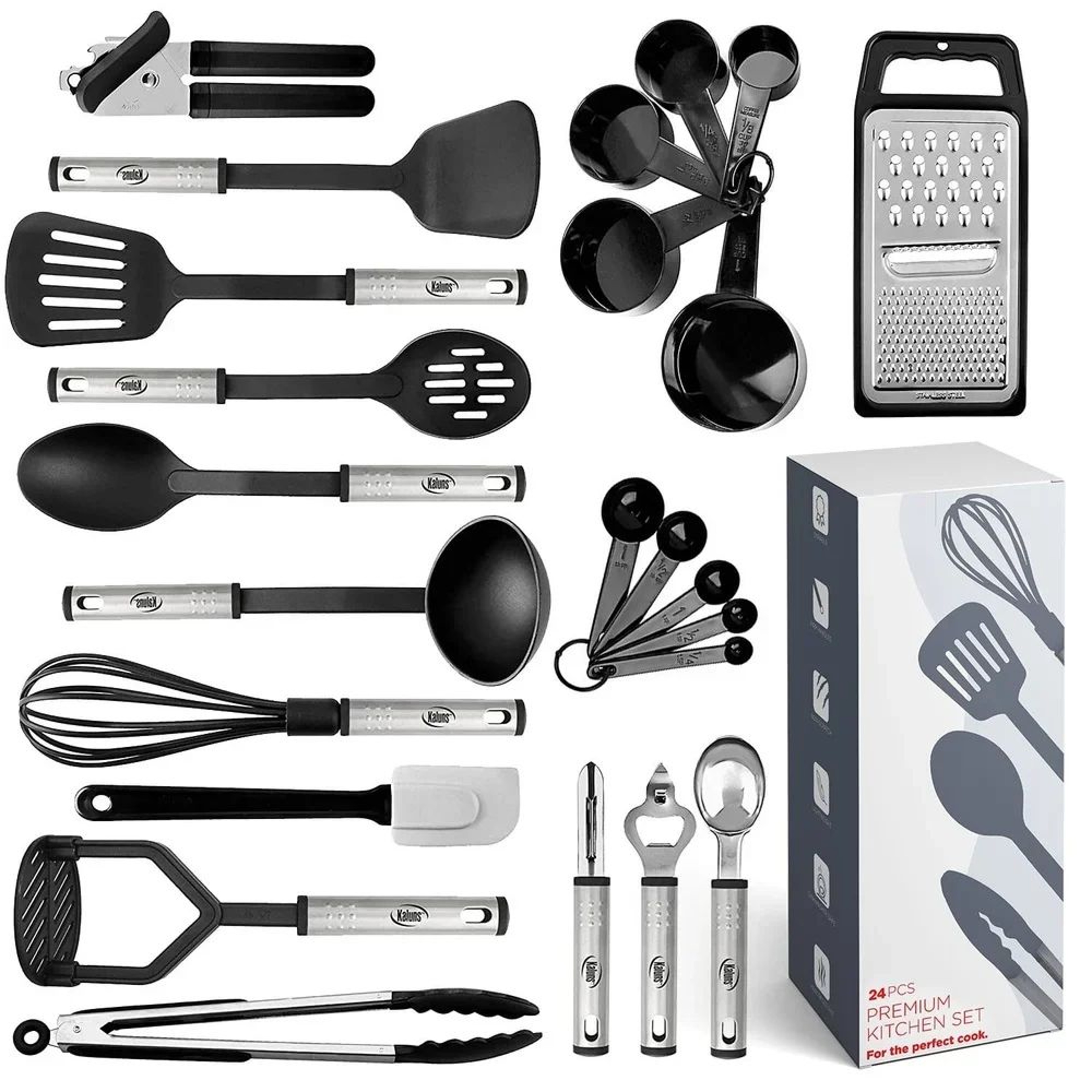 Premium 24Piece Kitchen Utensil Set  Nonstick HeatResistant Cooking Tools With Stainless Steel Hand 3