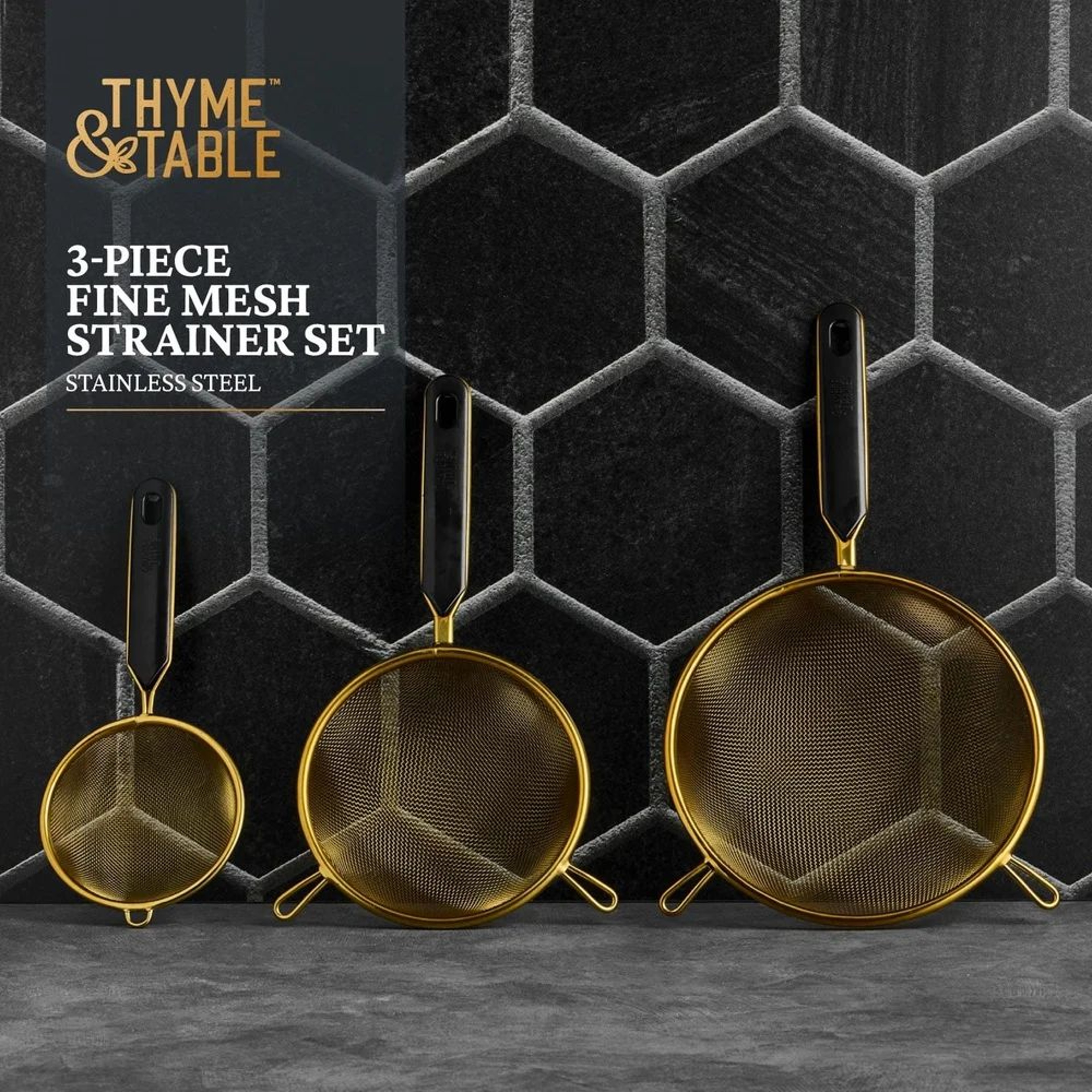 Fine Mesh Strainer Set Of 3 With Ergonomic Handles  Stainless Steel Kitchen Sieves For Flour Pasta  5