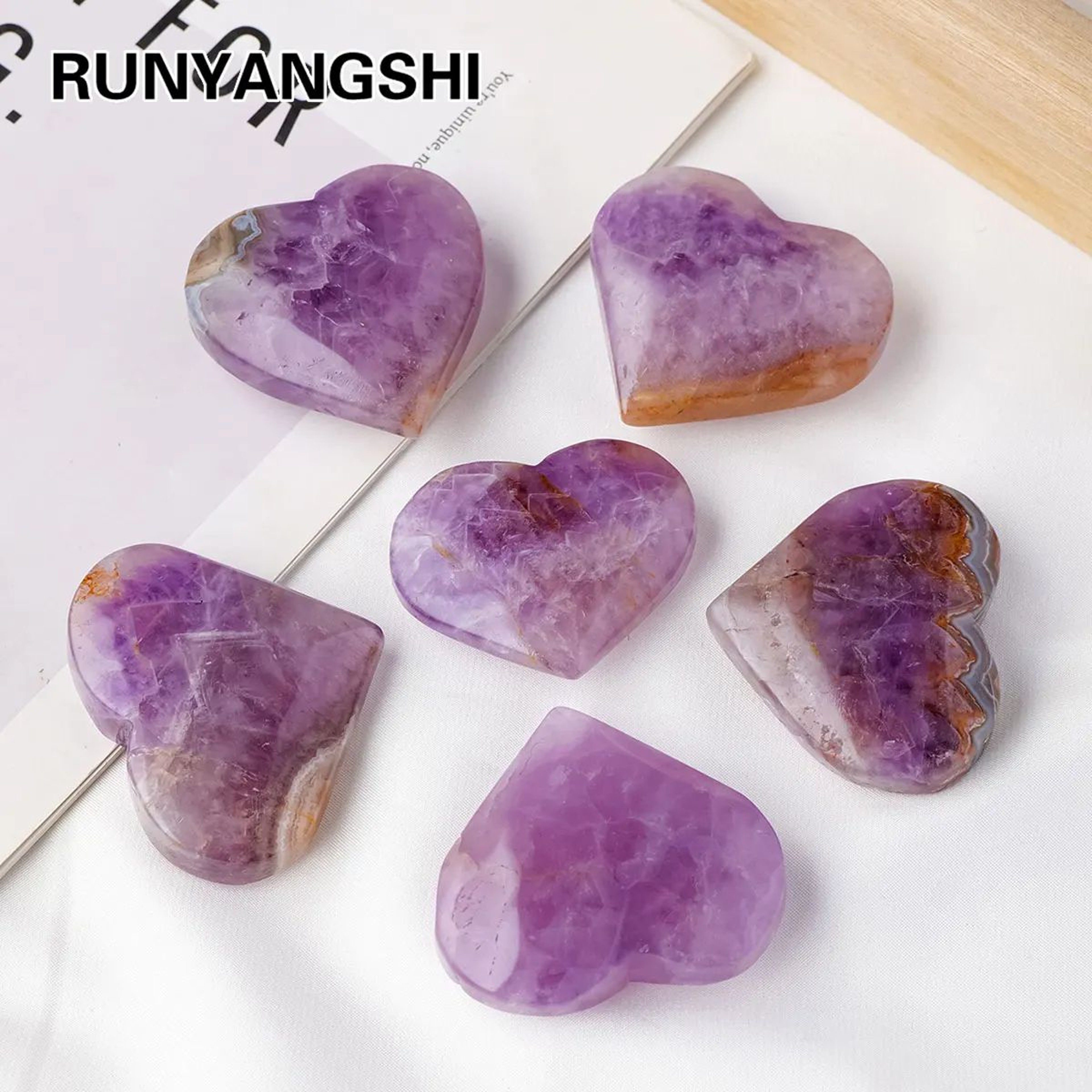 Natural Amethyst Crystal Heart  Druzy Reiki Healing Crystal For Meditation  Feng Shui Decor 0