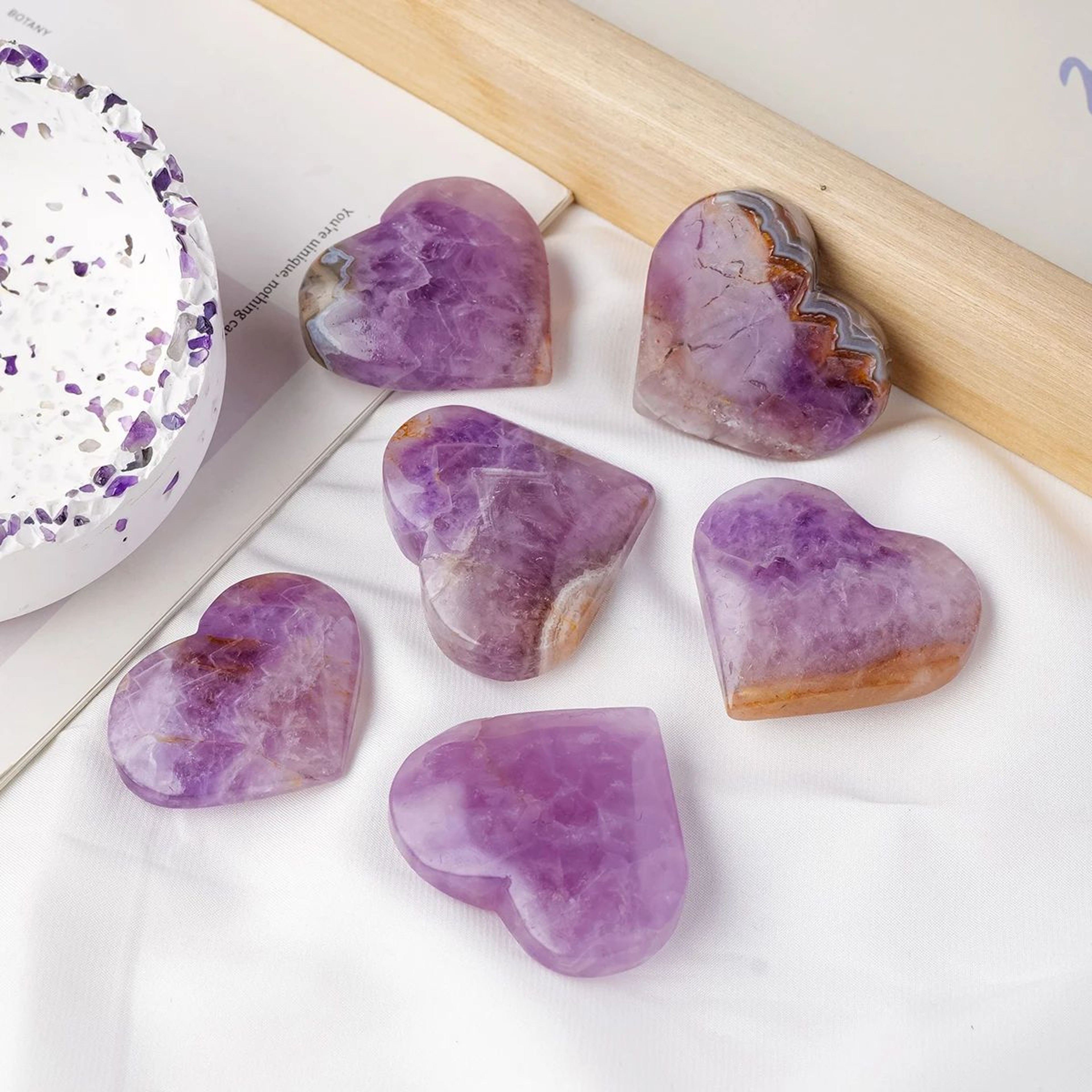 Natural Amethyst Crystal Heart  Druzy Reiki Healing Crystal For Meditation  Feng Shui Decor 2