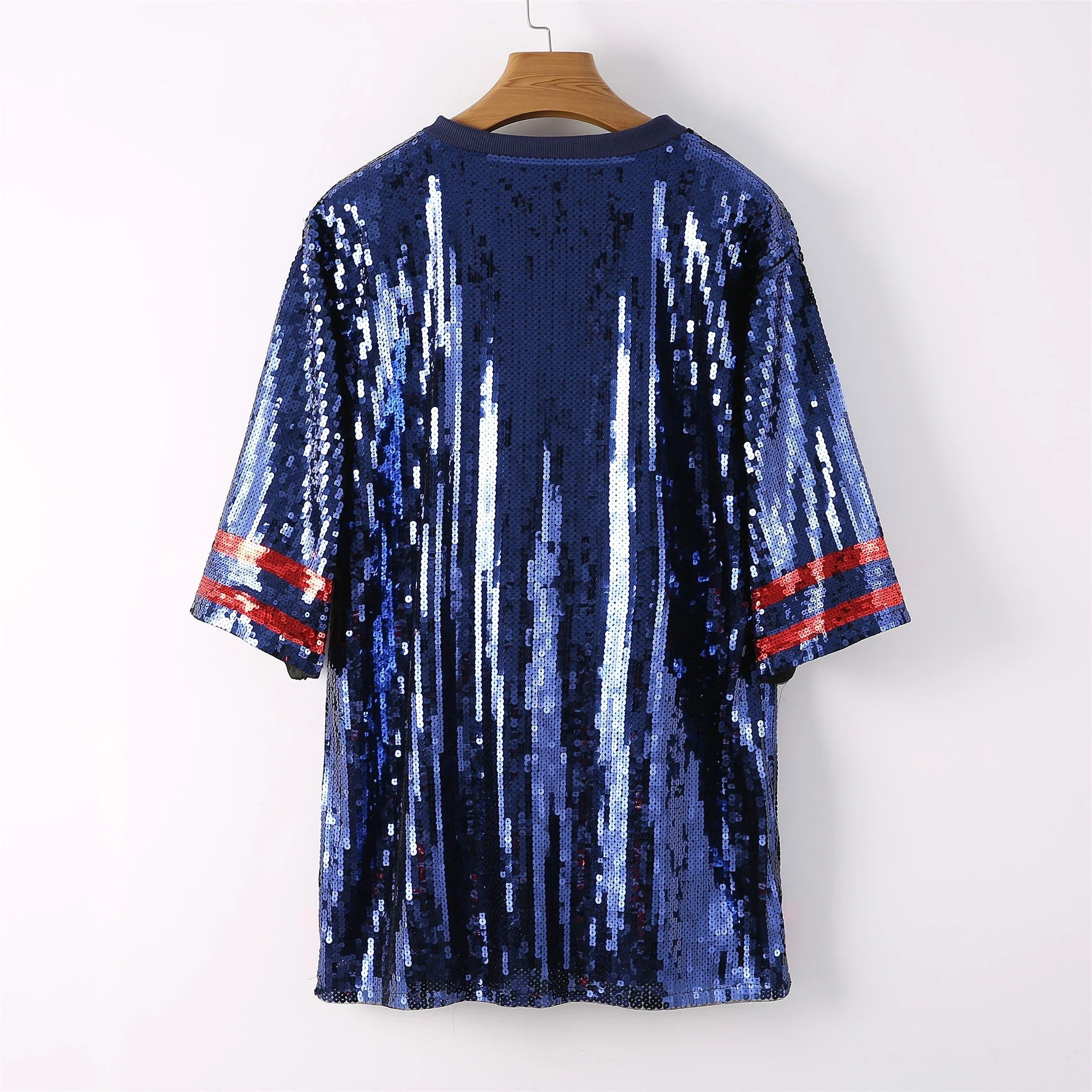 Blue Sequin Game Day Dress  Sparkly Football Party Outfit For Women 1