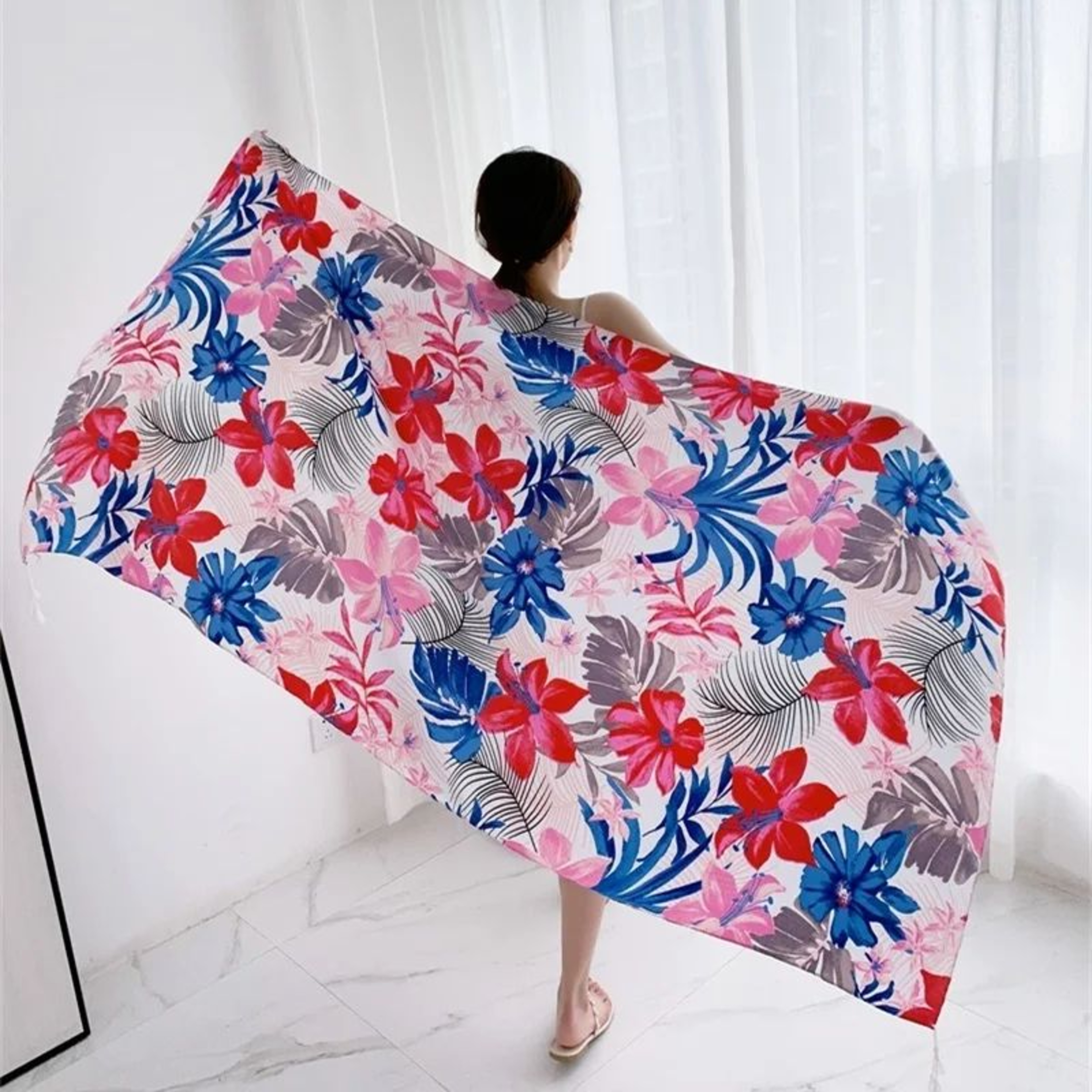 Breezy Cotton Linen Beach Cover Up Sarong Wrap For Women  Lightweight Summer Swimsuit Cover Up 5