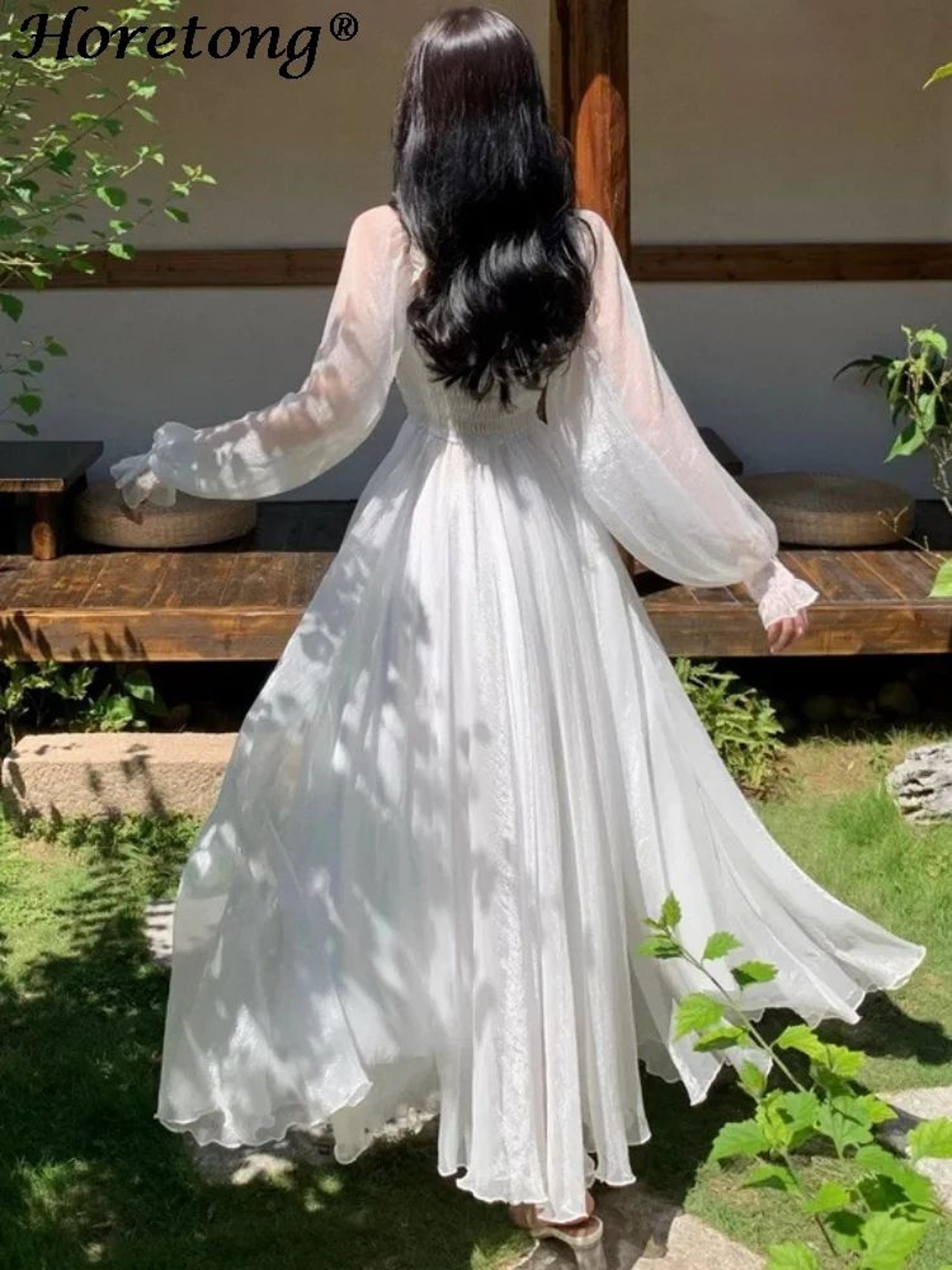 Elegant White OffShoulder Maxi Party Gown  Flowy Ruffle Holiday Dress 1