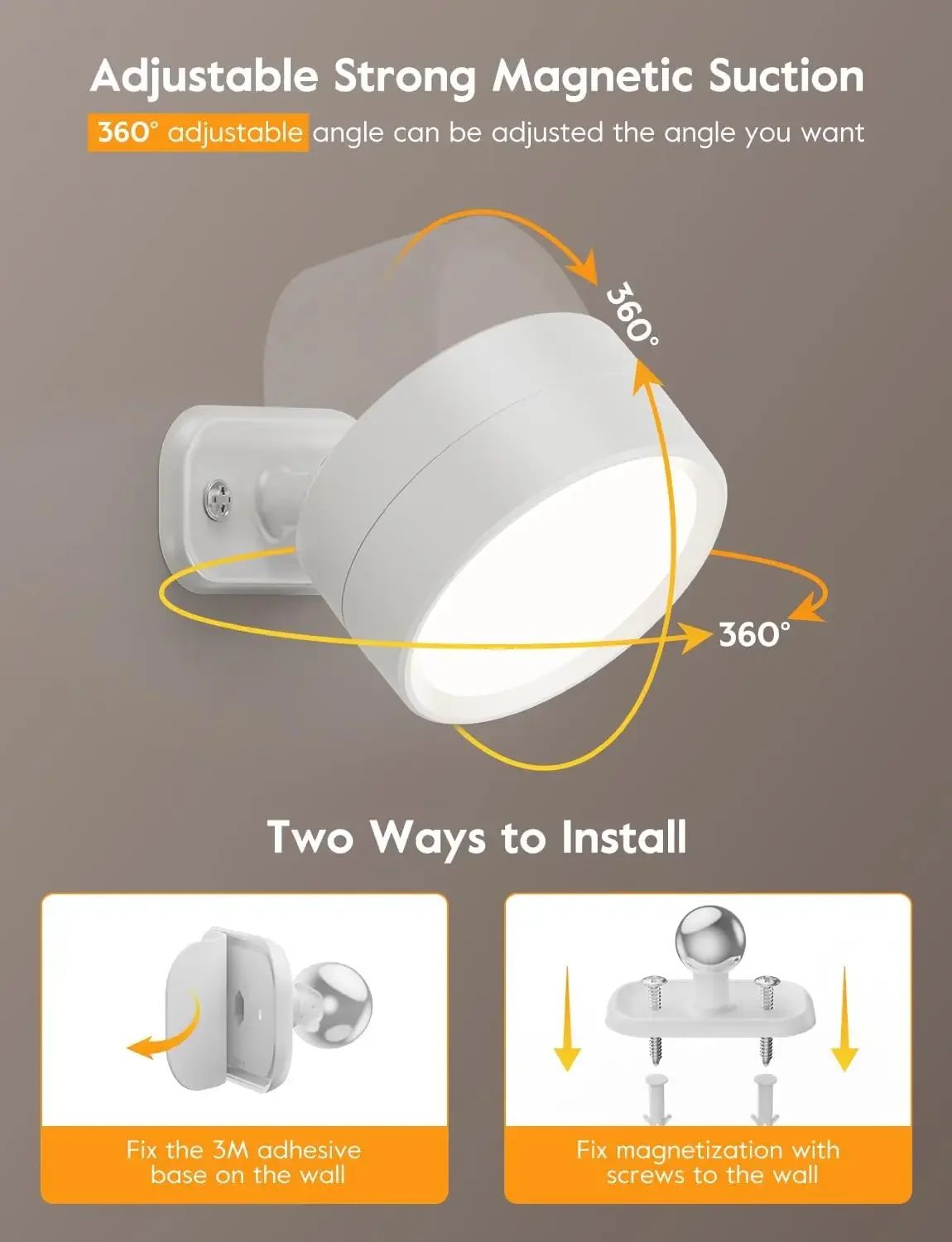 LumiFlex Magnetic Rechargeable Wall Sconce With Remote Control 2