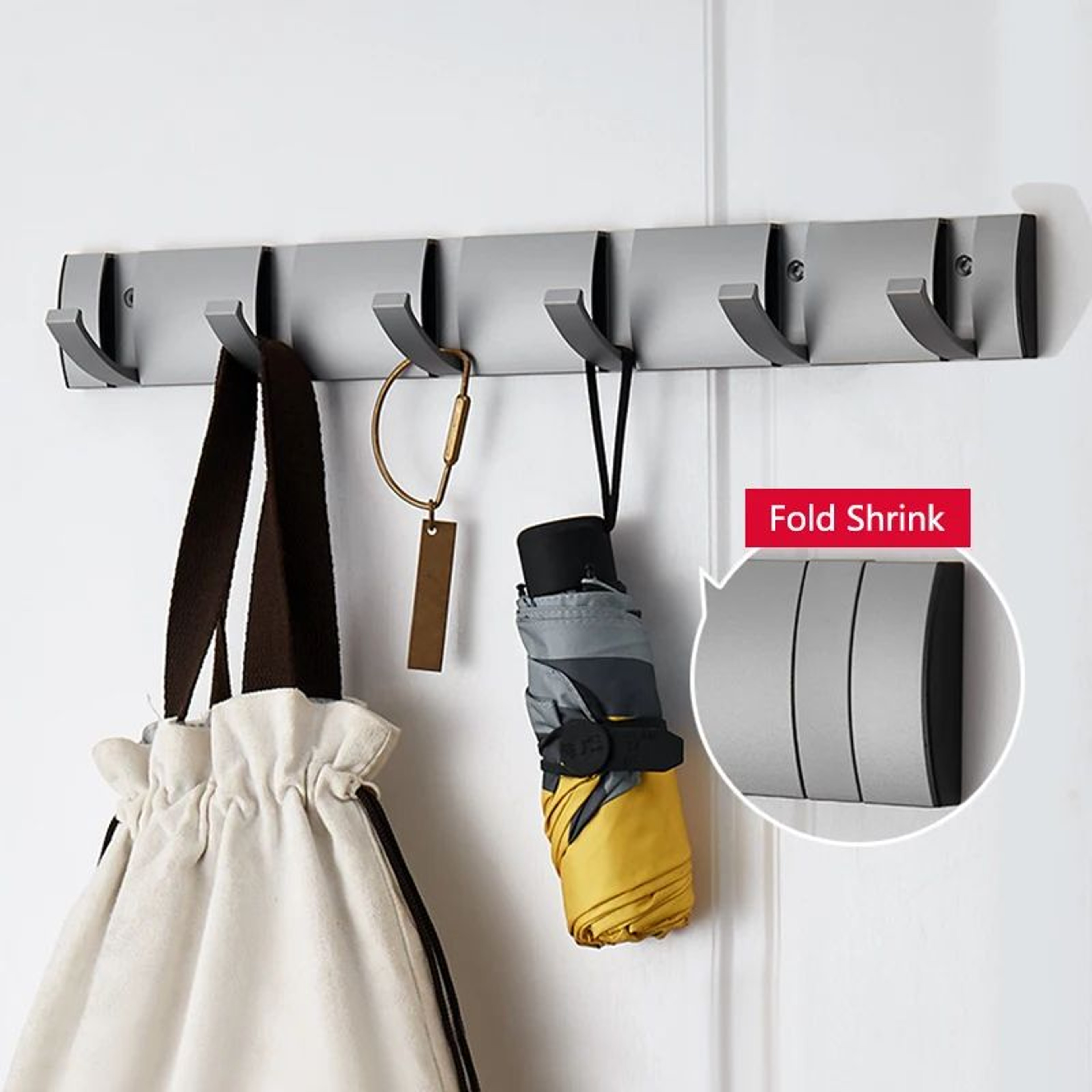 Matte Black  Gold Folding Adhesive Wall Hooks  No Drill Towel  Robe Holder 4