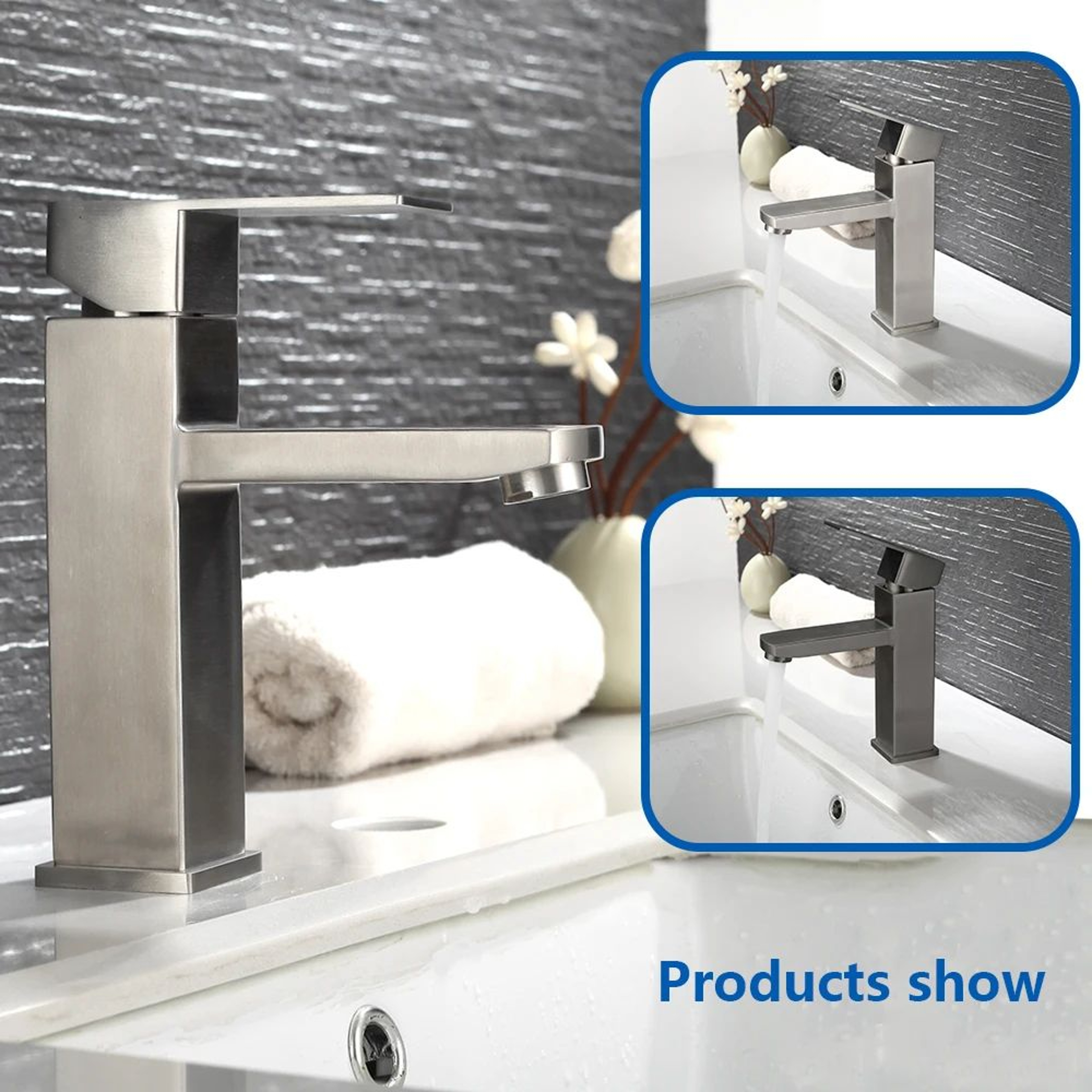 Matte Black Bathroom Sink Faucet  Modern Single Handle Hot  Cold Mixer Tap 3
