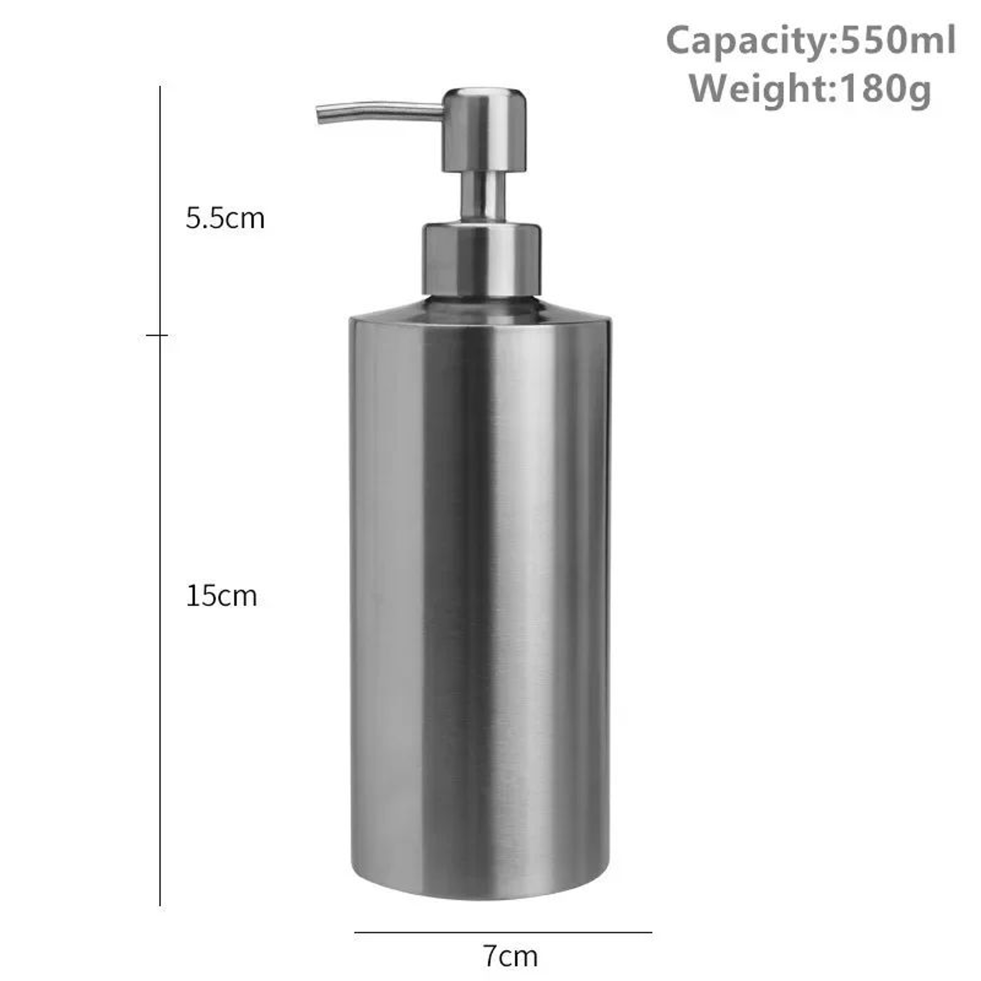 Stainless Steel Soap Dispenser Pump  Refillable 304 Kitchen  Bathroom Lotion Bottle 9