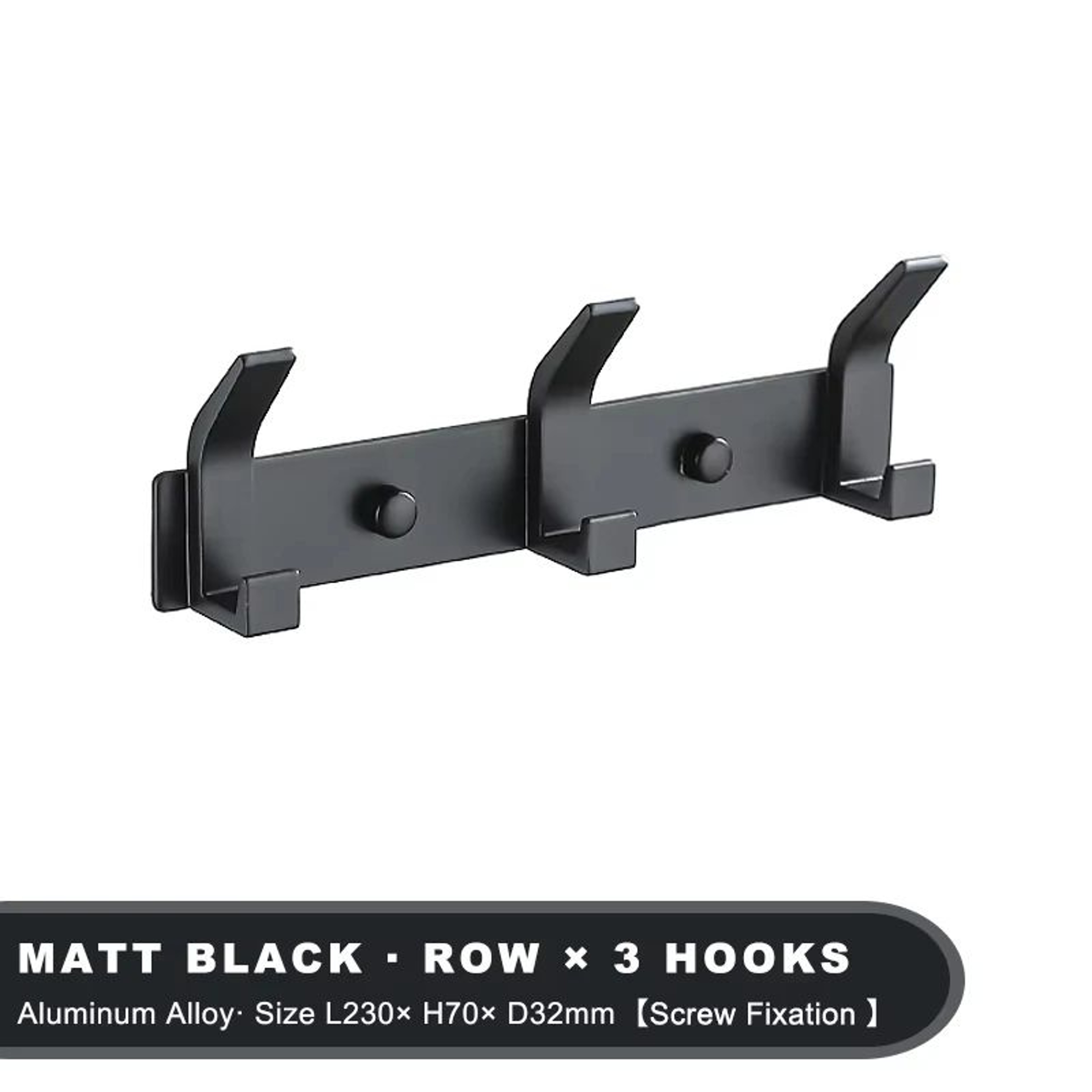 Modern Black Aluminum Wall Hook Rack  SpaceSaving Towel  Coat Holder For Bathroom And Entryway 6