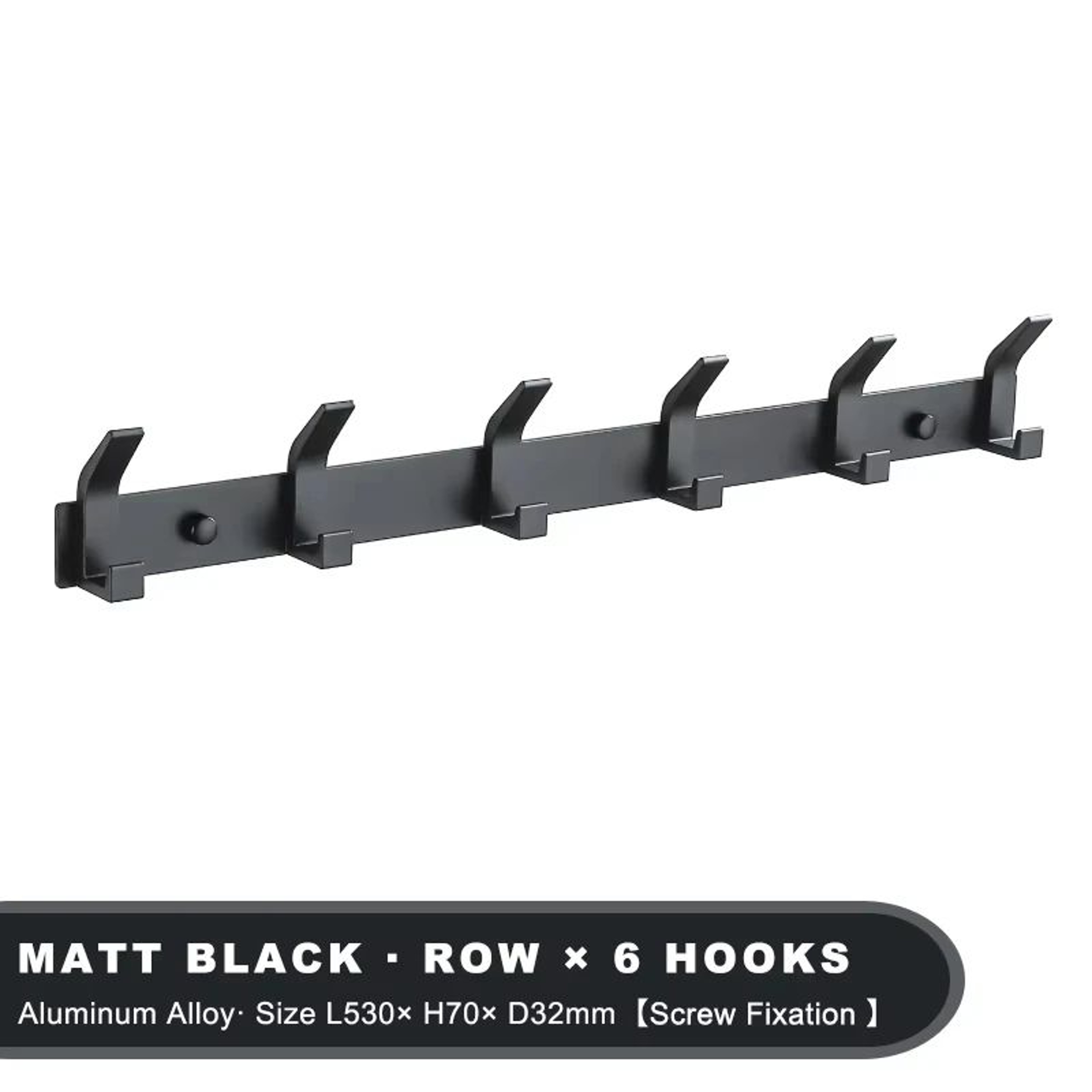 Modern Black Aluminum Wall Hook Rack  SpaceSaving Towel  Coat Holder For Bathroom And Entryway 9