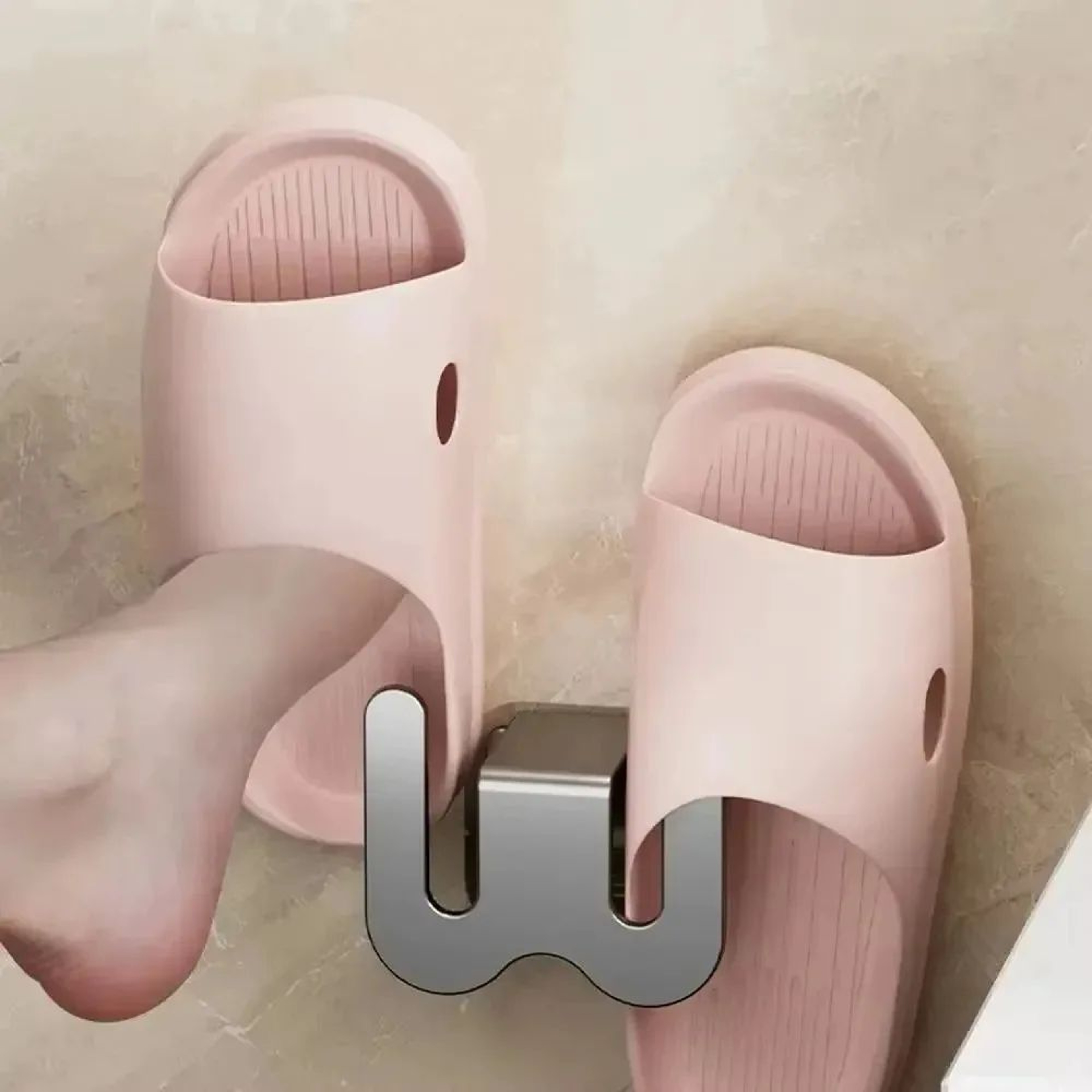 Wall Mounted Shoe Storage Rack With Drainage  SpaceSaving Bathroom Slipper Holder 1