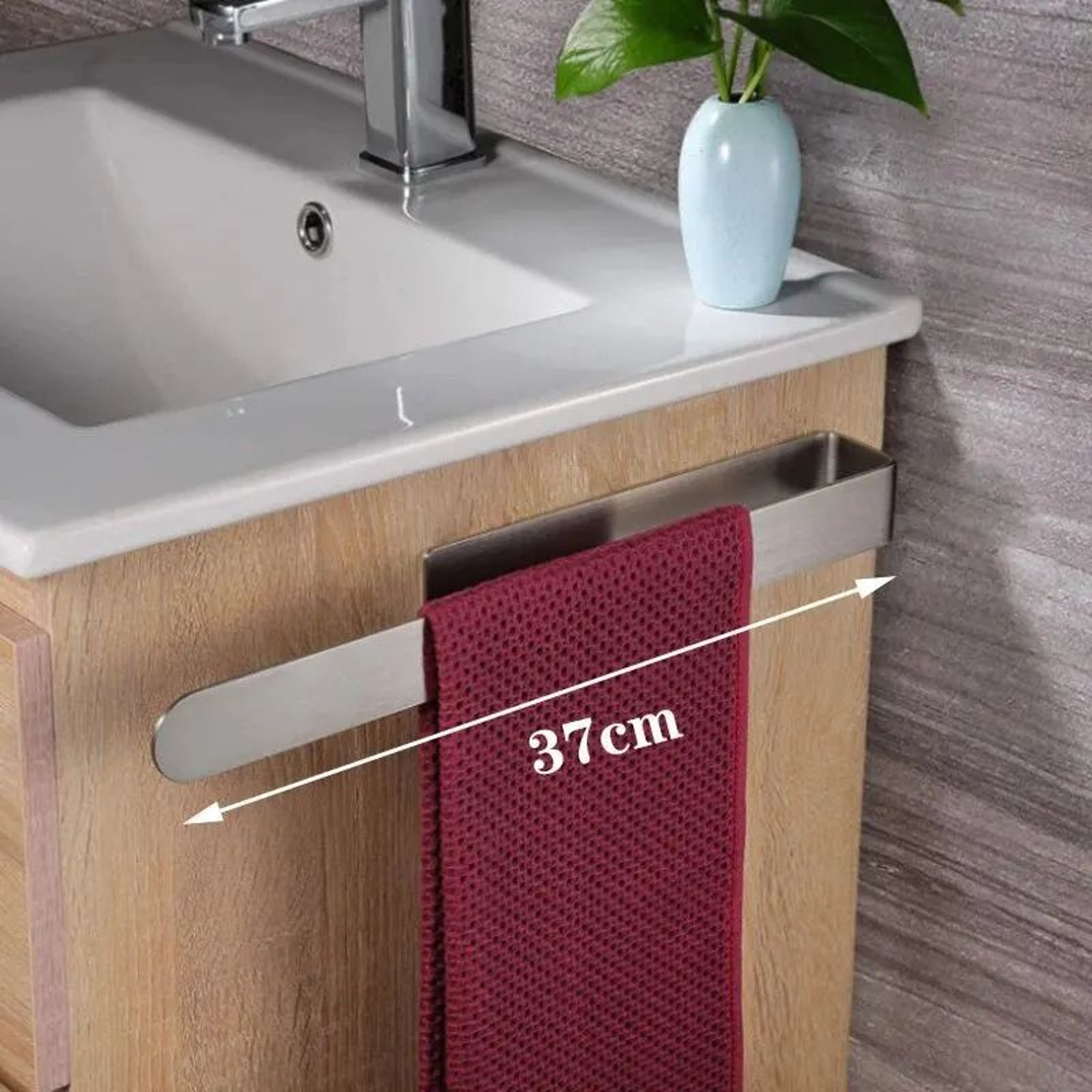 AquaGrip Self Adhesive Towel Rack  No Drill Wall Mounted Towel Holder For Bathroom  Kitchen 9