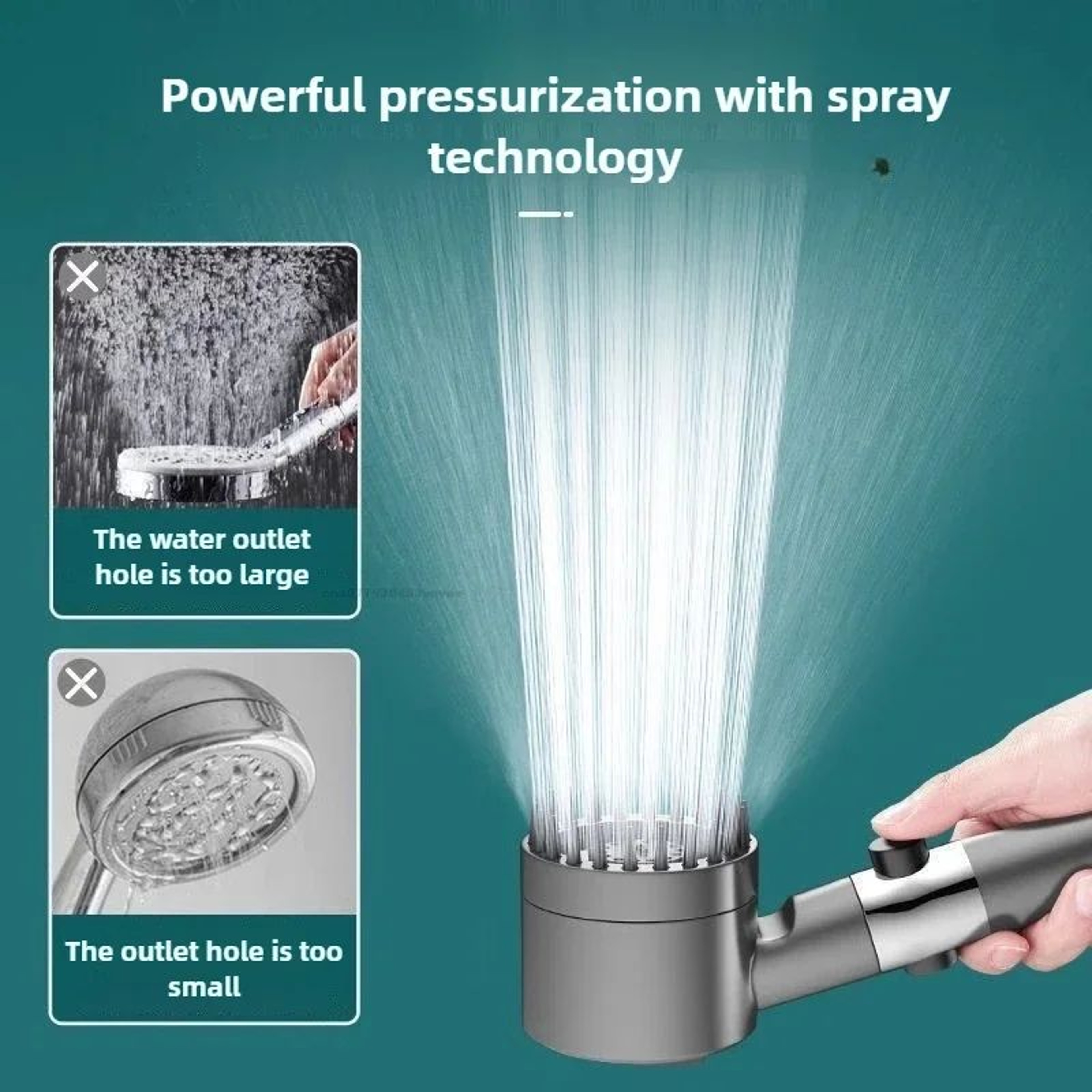 PureFlow High Pressure Filtered Shower Head With OneKey Stop  Massage Spray 2