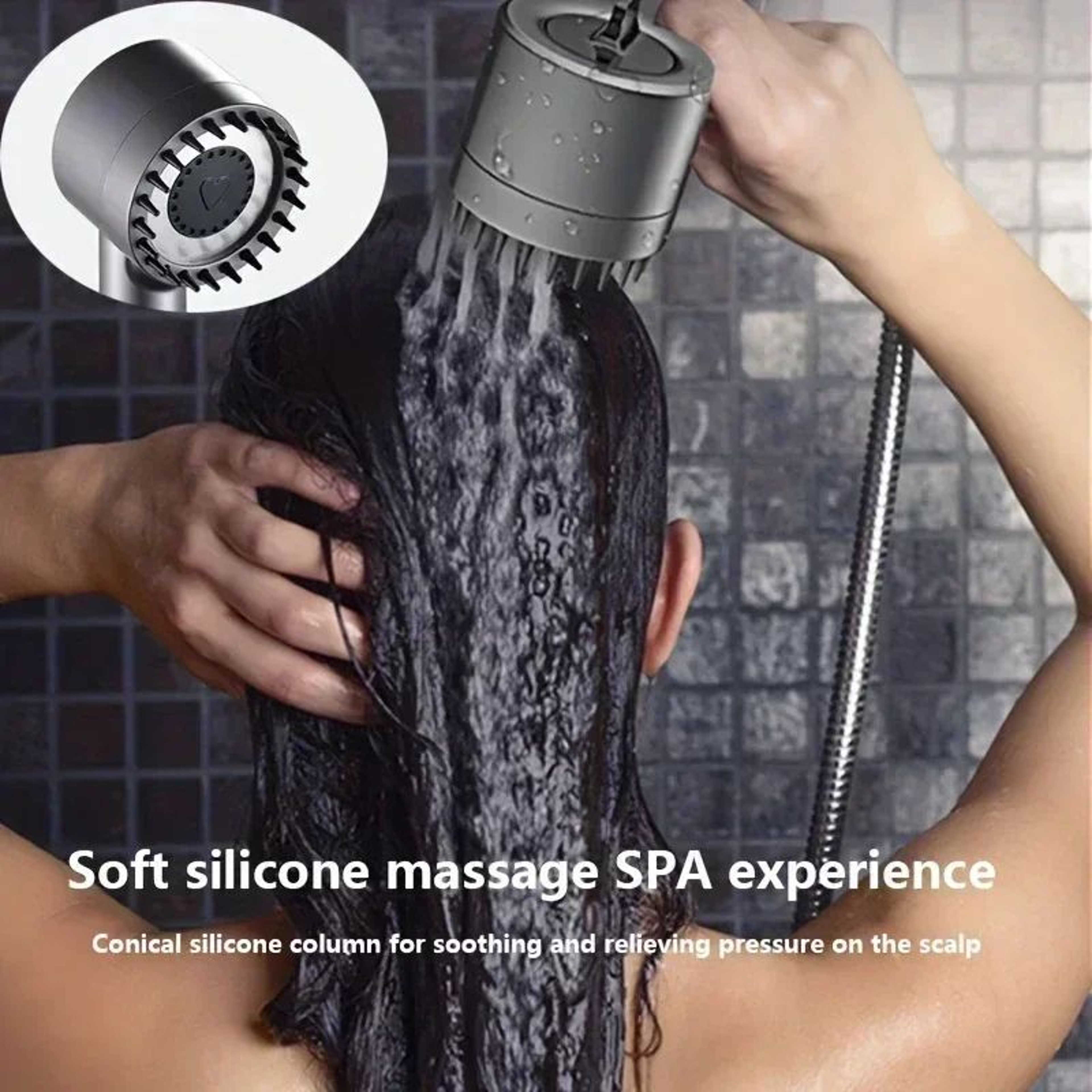 PureFlow High Pressure Filtered Shower Head With OneKey Stop  Massage Spray 3