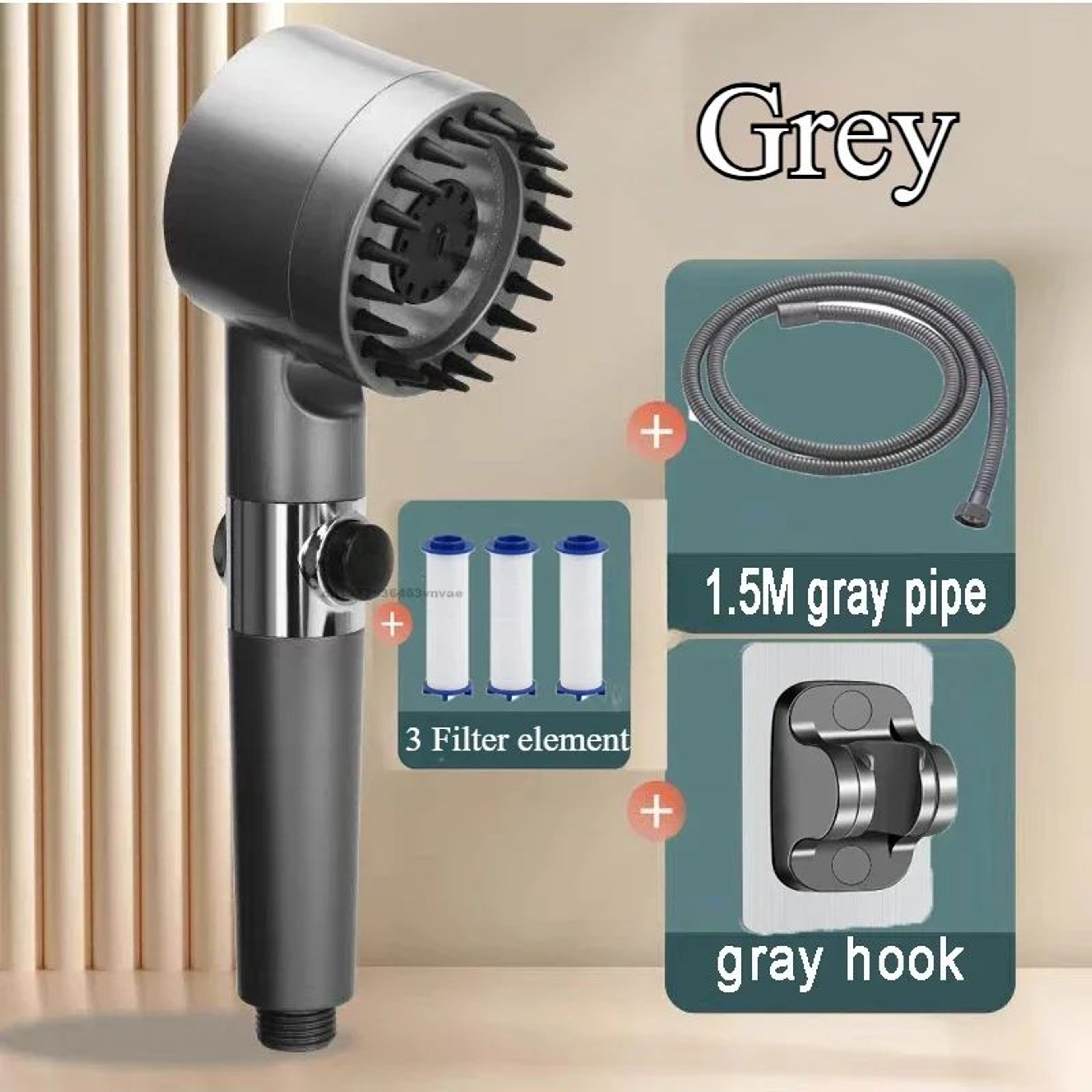 PureFlow High Pressure Filtered Shower Head With OneKey Stop  Massage Spray 7