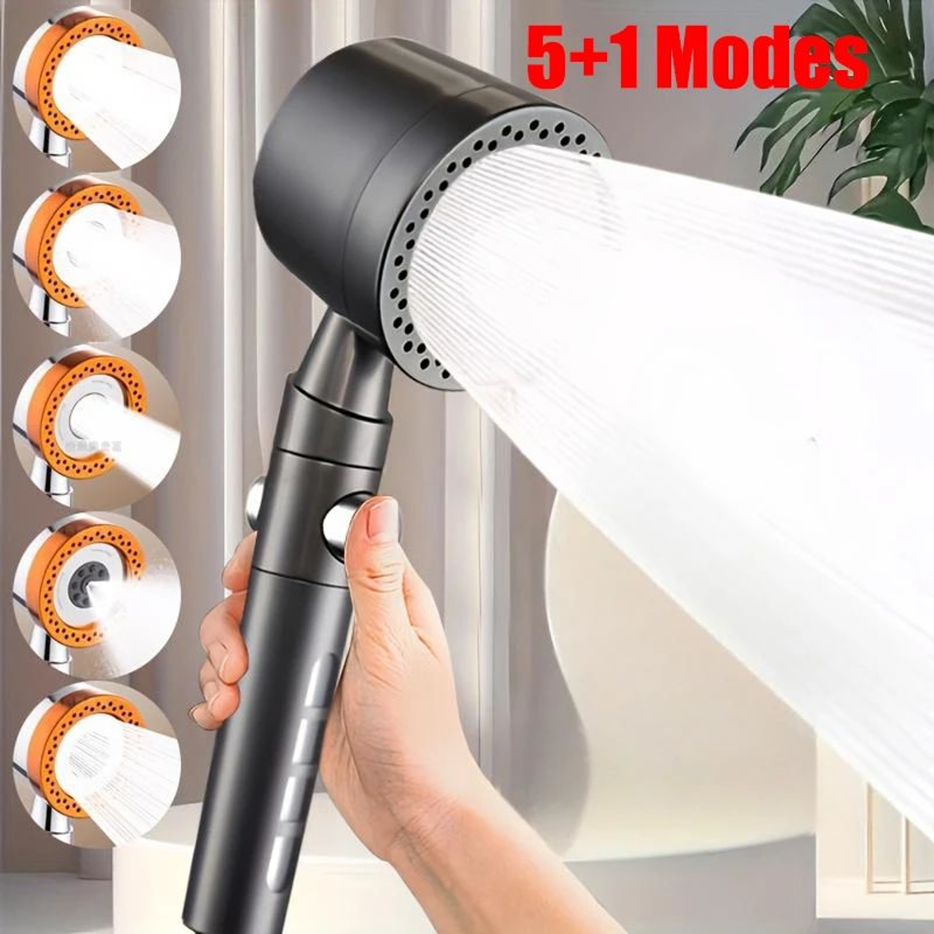 AquaSpa 5Mode High Pressure Shower Head With Filter  Water Saving Design 0